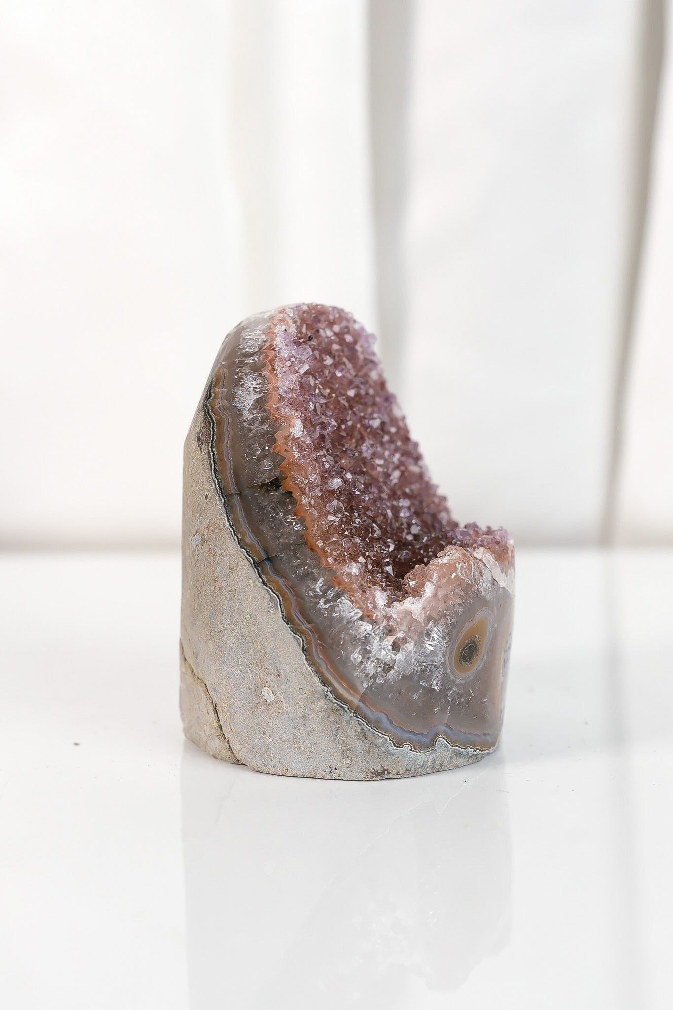High Quality Burgundy/Pink Sugar Coated Amethyst Cutbase Cluster