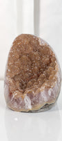 High Quality Orange/Brown Sugar Coated Amethyst Cutbase Cluster