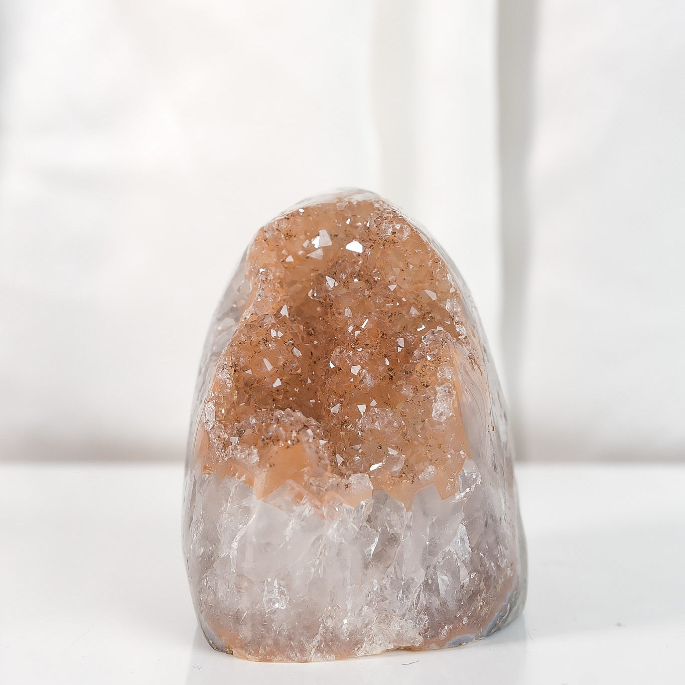 High Quality Orange/Brown Sugar Coated Amethyst Cutbase Cluster