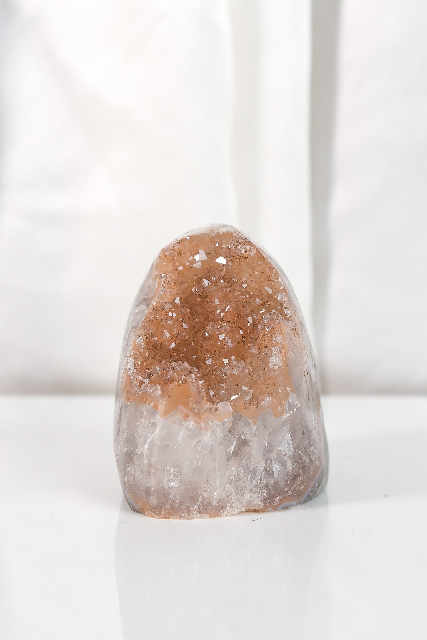 High Quality Orange/Brown Sugar Coated Amethyst Cutbase Cluster