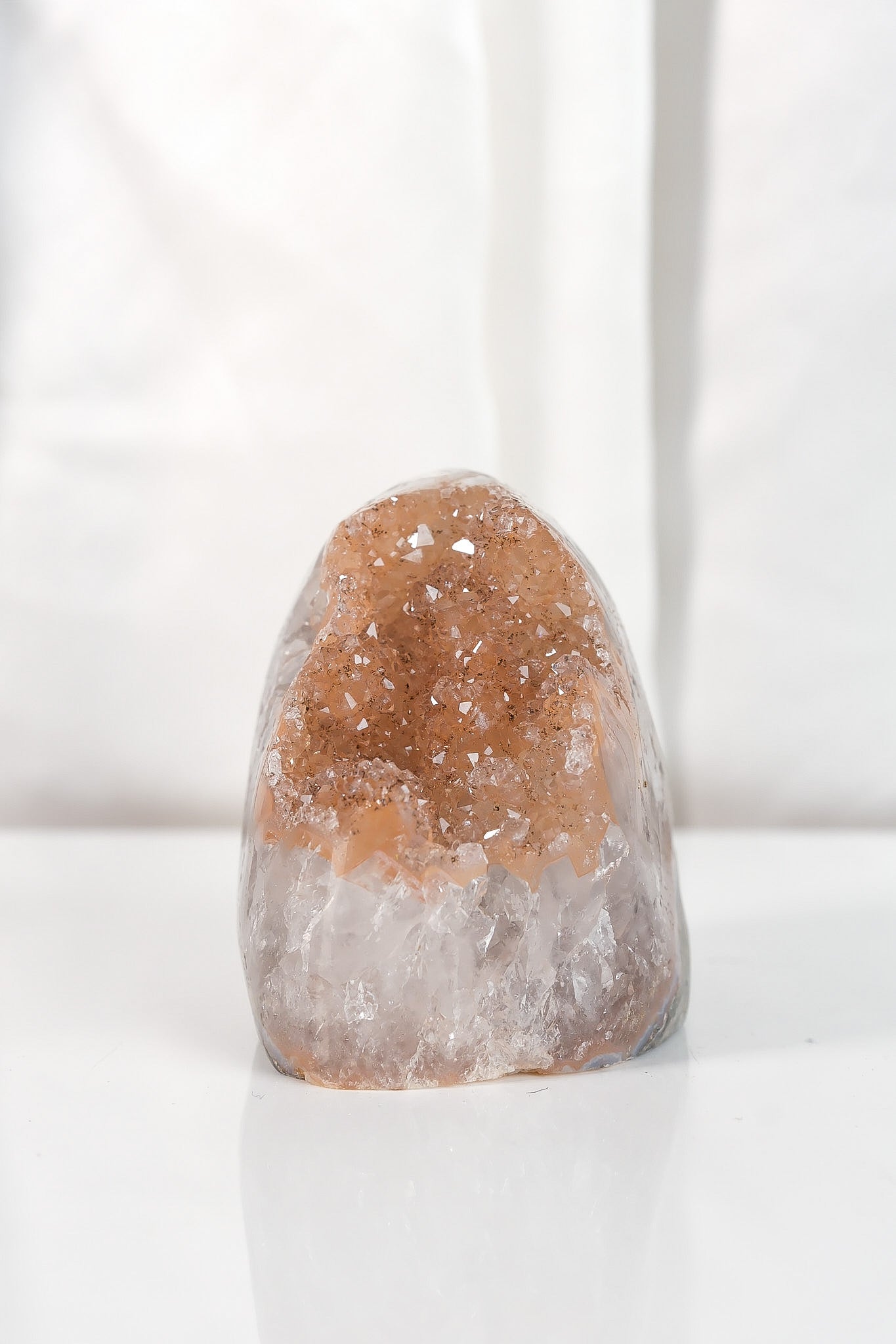 High Quality Orange/Brown Sugar Coated Amethyst Cutbase Cluster