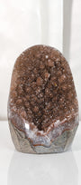High Quality Orange/Brown Sugar Coated Amethyst Cutbase Cluster