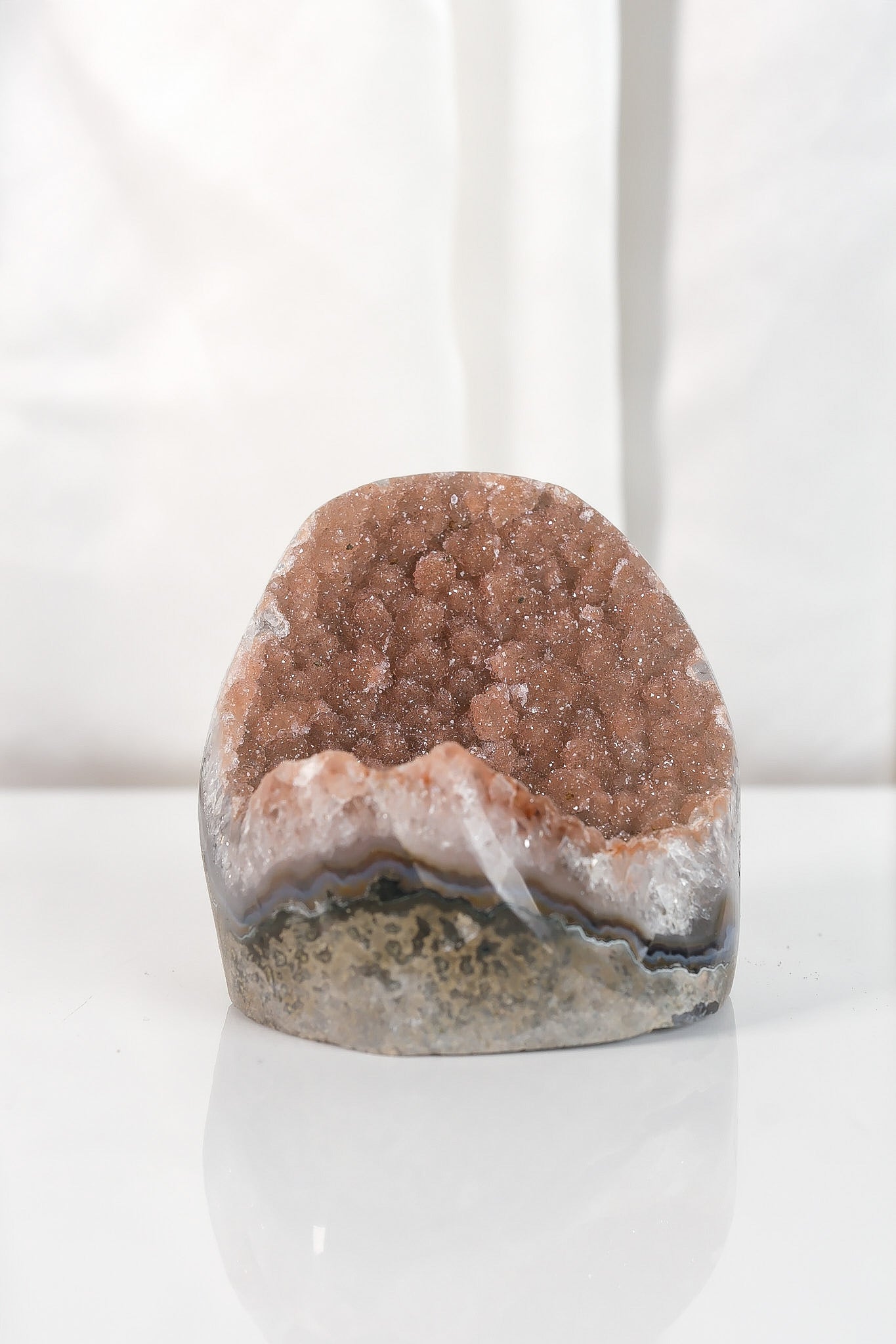 High Quality Orange/Brown Sugar Coated Amethyst Cutbase Cluster