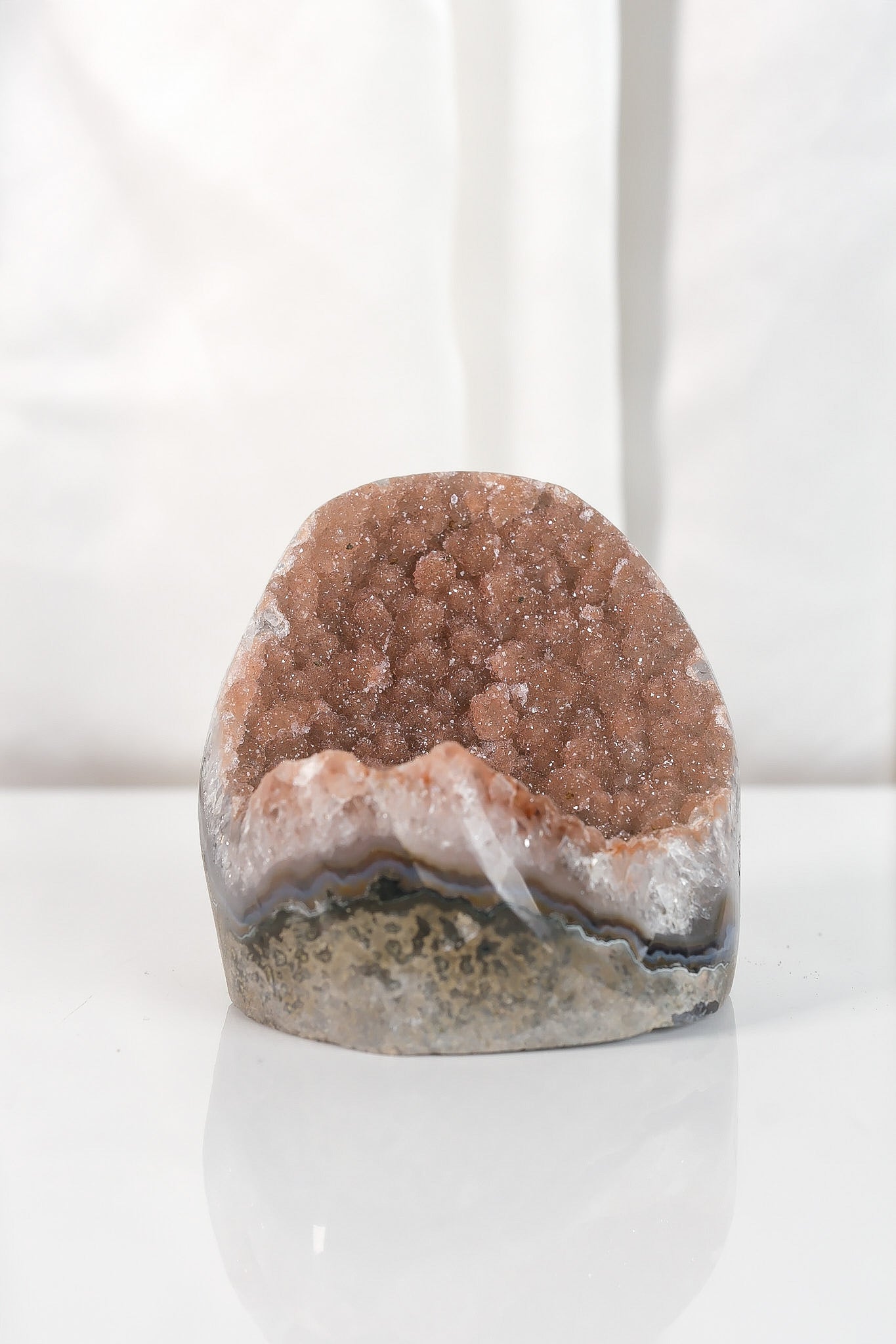 High Quality Orange/Brown Sugar Coated Amethyst Cutbase Cluster