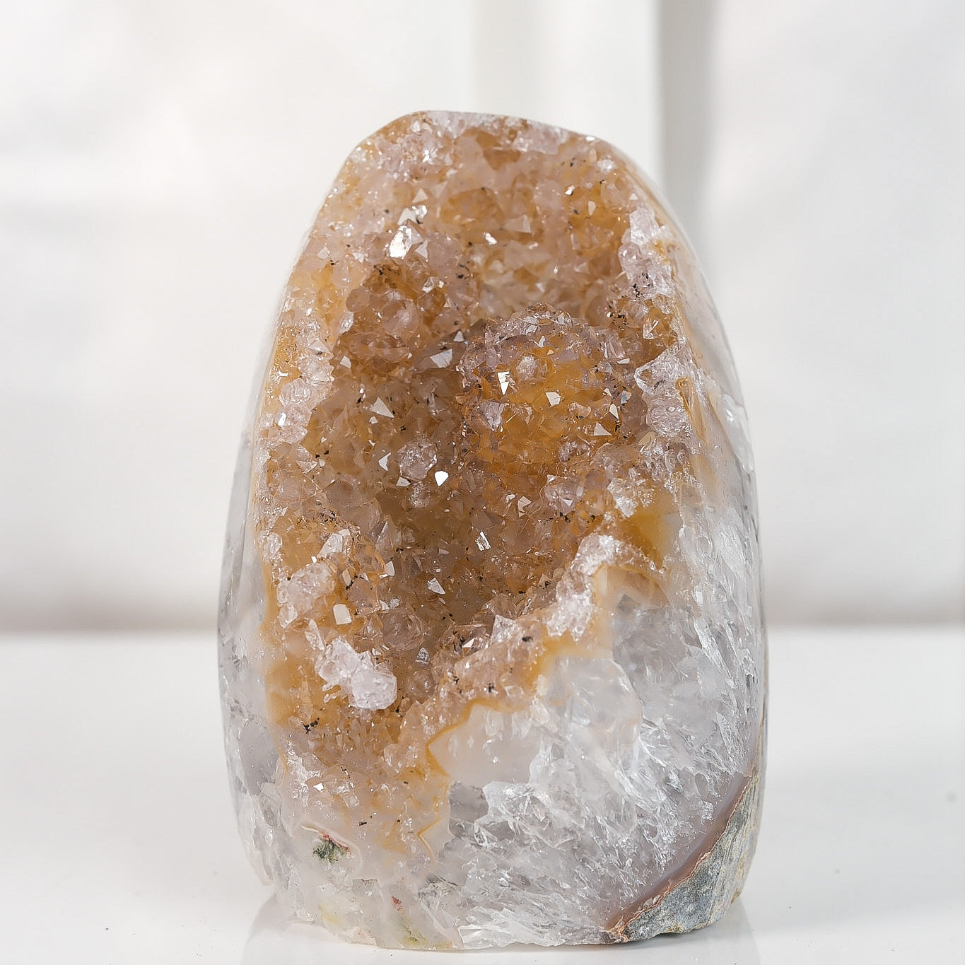 High Quality Orange/Brown Sugar Coated Amethyst Cutbase Cluster
