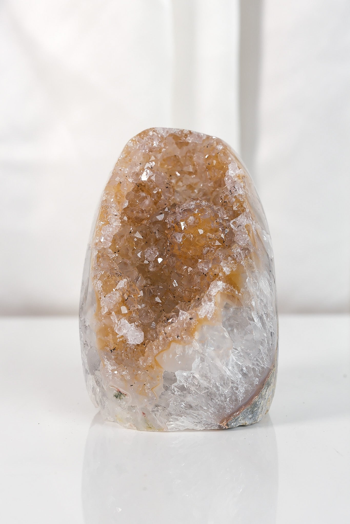 High Quality Orange/Brown Sugar Coated Amethyst Cutbase Cluster