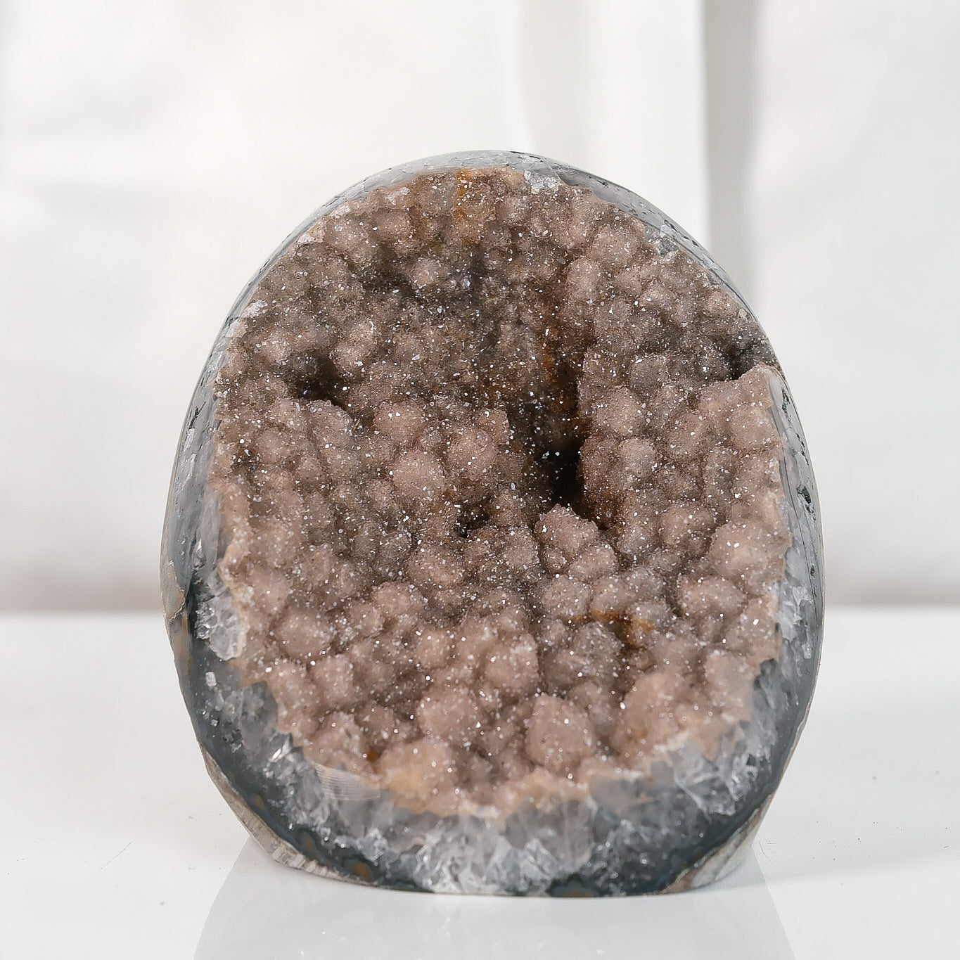 High Quality Orange/Brown Sugar Coated Amethyst Cutbase Cluster