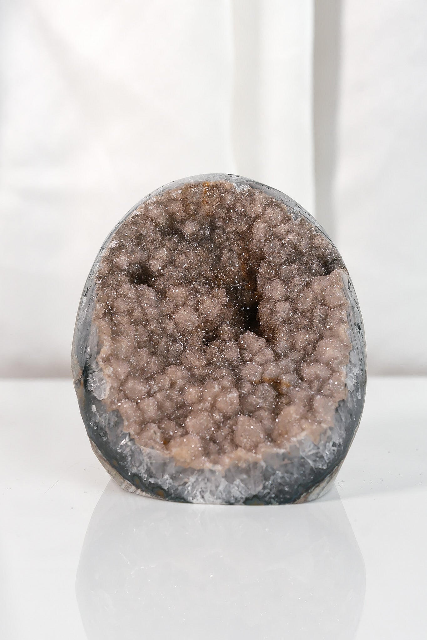 High Quality Orange/Brown Sugar Coated Amethyst Cutbase Cluster