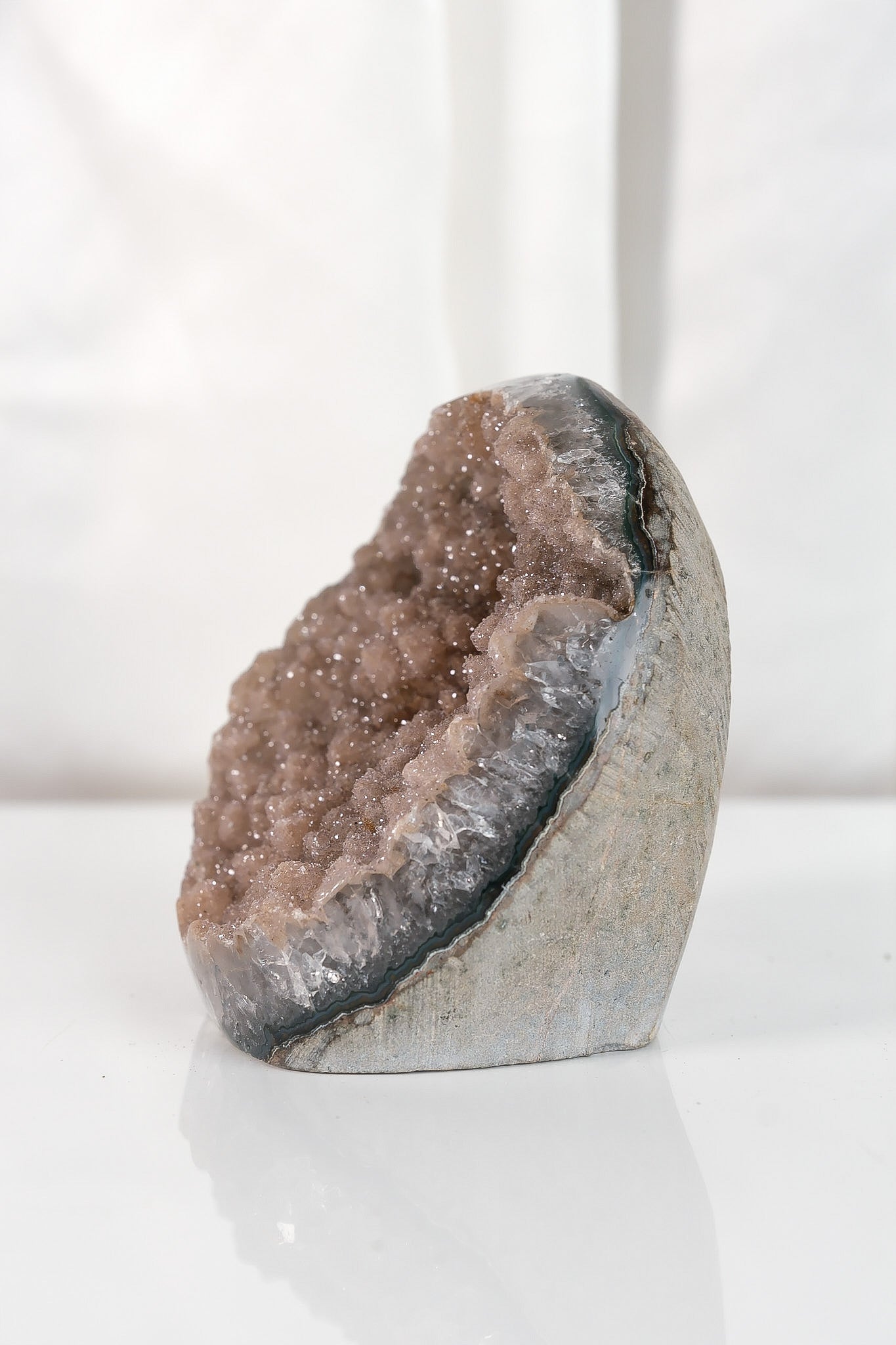 High Quality Orange/Brown Sugar Coated Amethyst Cutbase Cluster