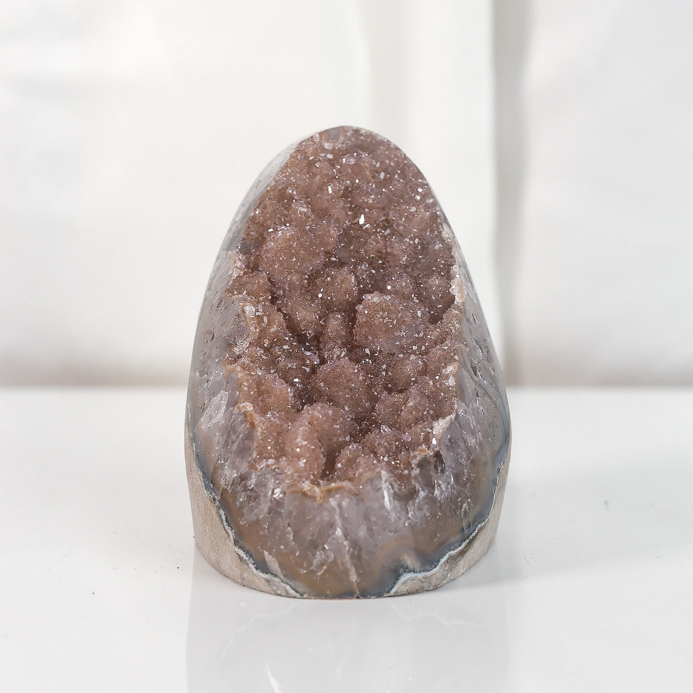 High Quality Orange/Brown Sugar Coated Amethyst Cutbase Cluster