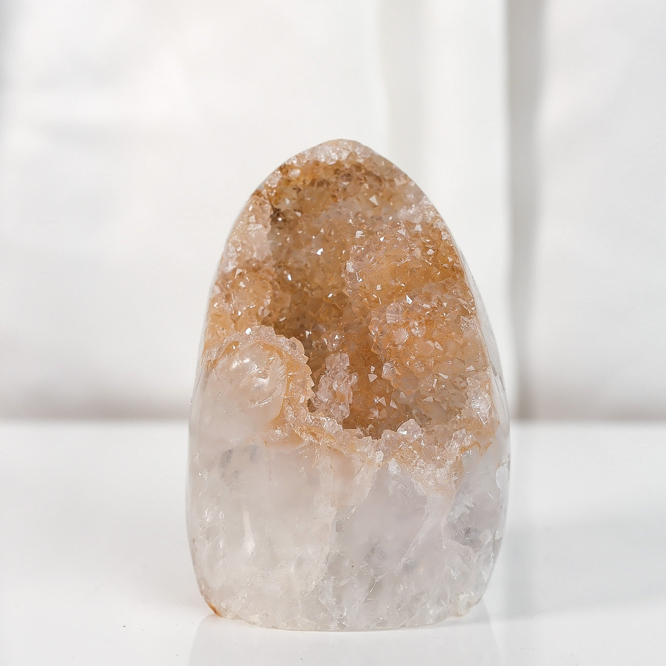High Quality Orange/Brown Sugar Coated Amethyst Cutbase Cluster