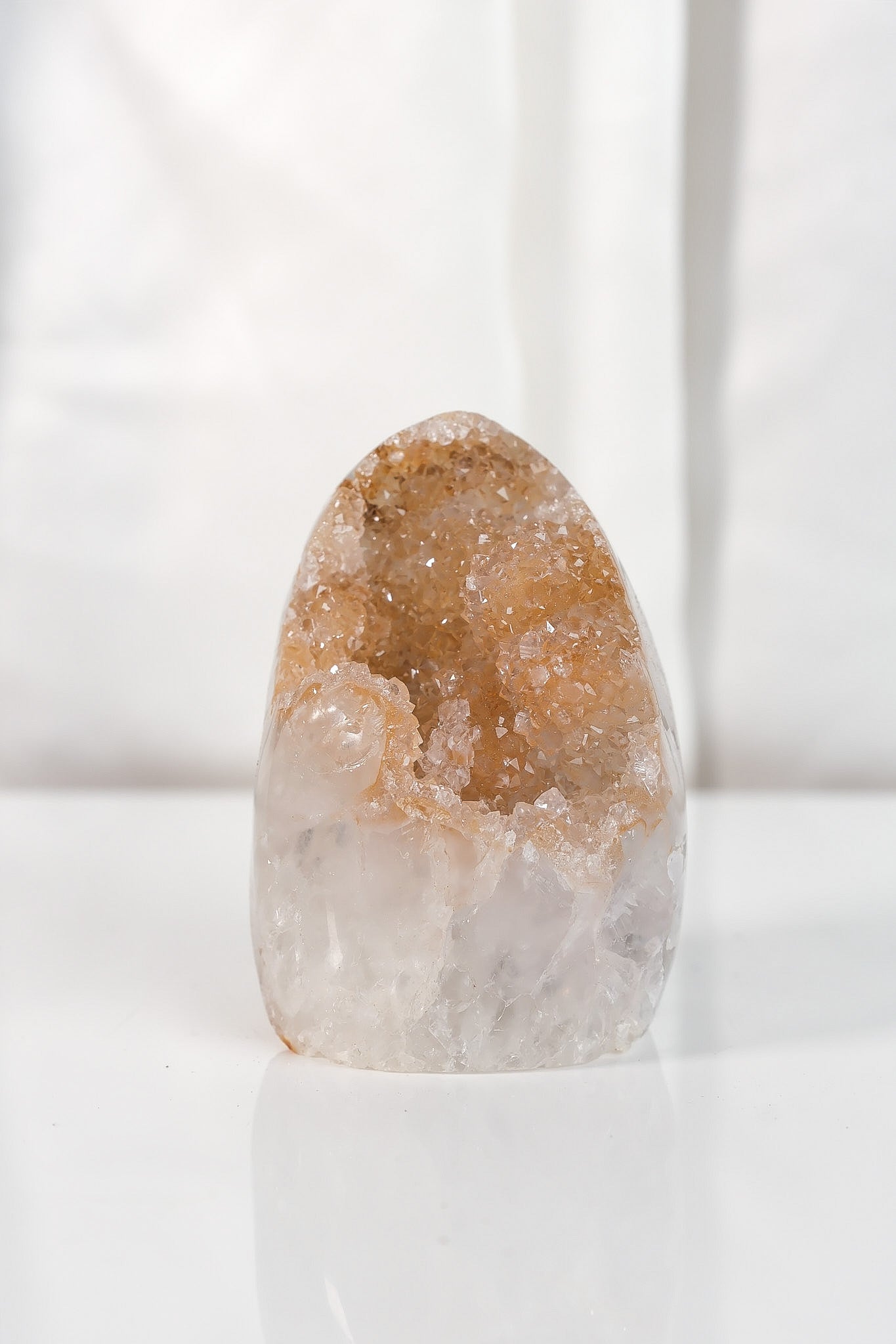 High Quality Orange/Brown Sugar Coated Amethyst Cutbase Cluster
