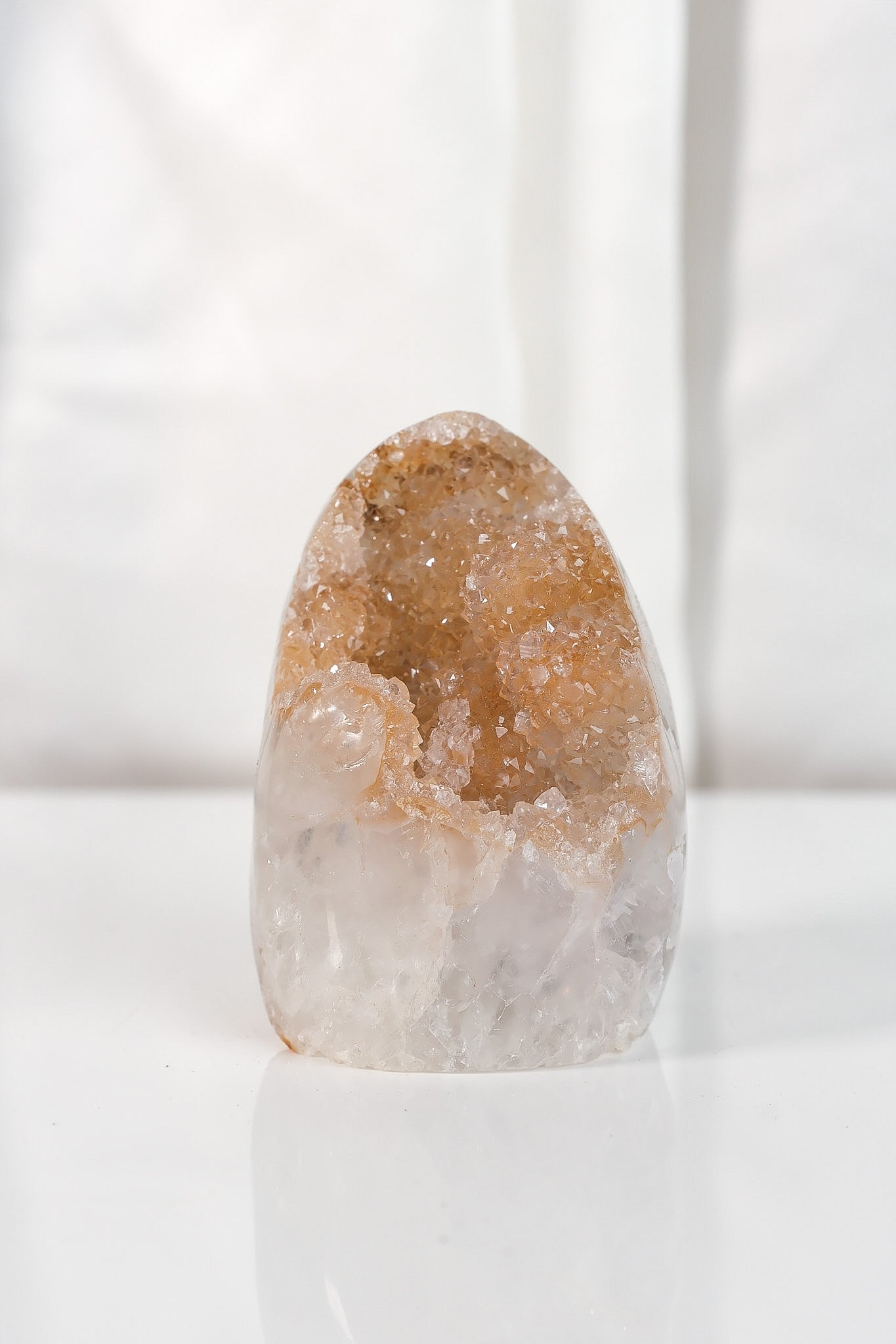 High Quality Orange/Brown Sugar Coated Amethyst Cutbase Cluster