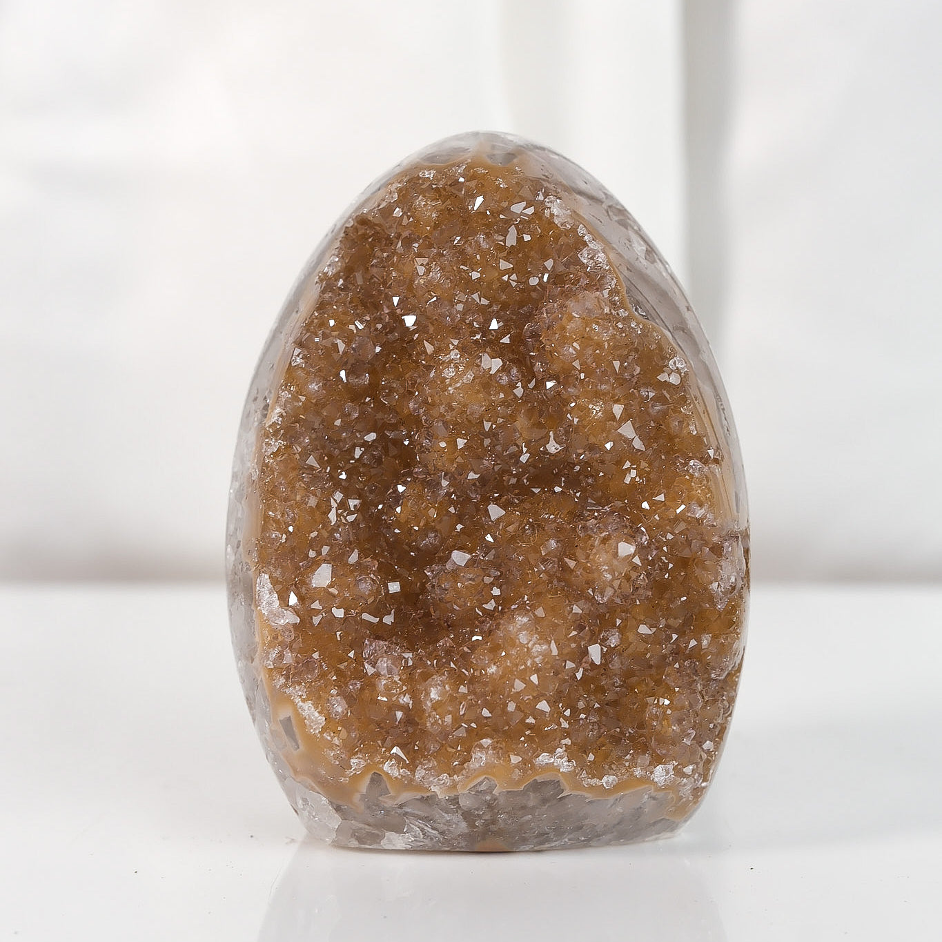 High Quality Orange/Brown Sugar Coated Amethyst Cutbase Cluster