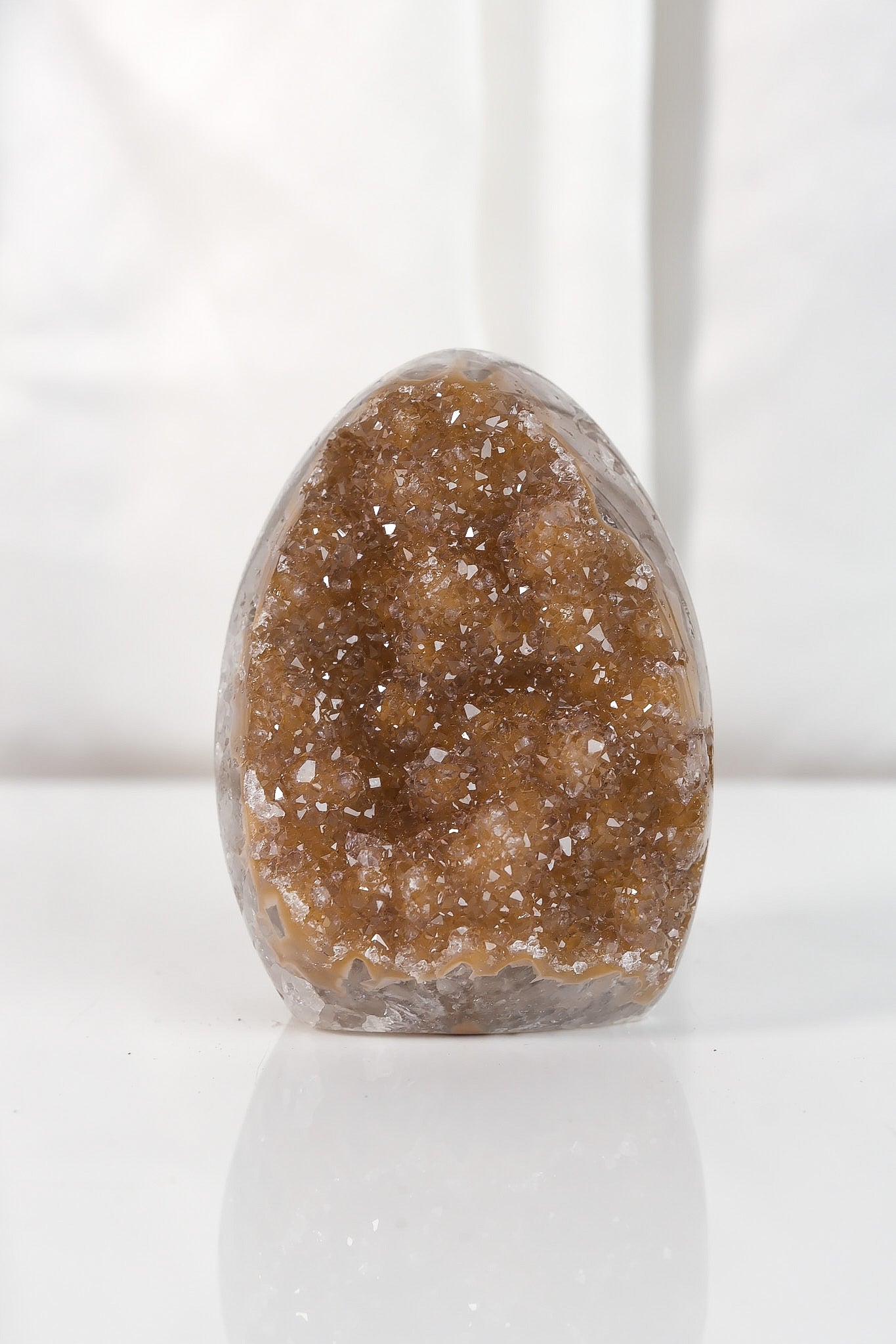 High Quality Orange/Brown Sugar Coated Amethyst Cutbase Cluster