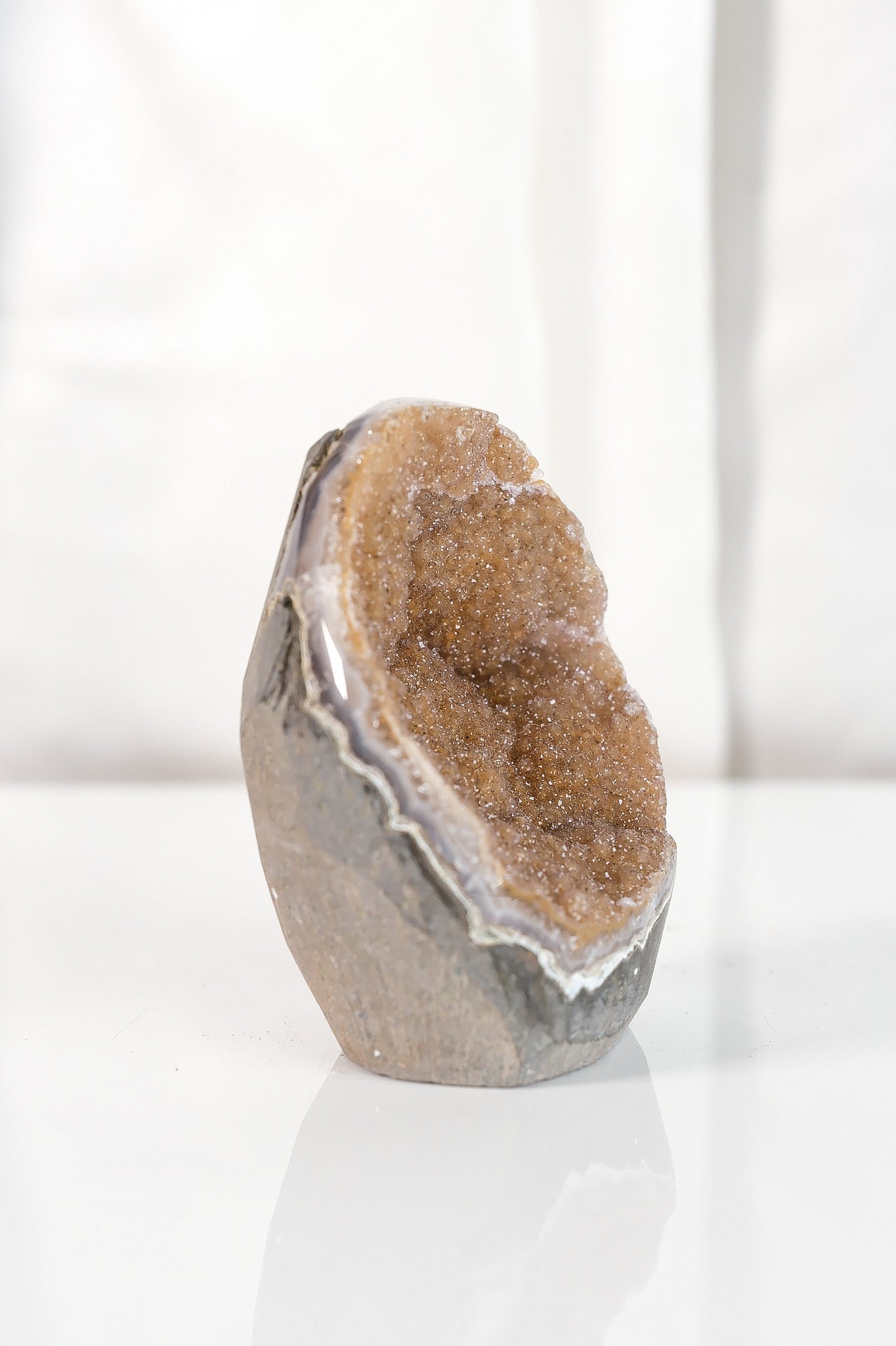 High Quality Orange/Brown Sugar Coated Amethyst Cutbase Cluster