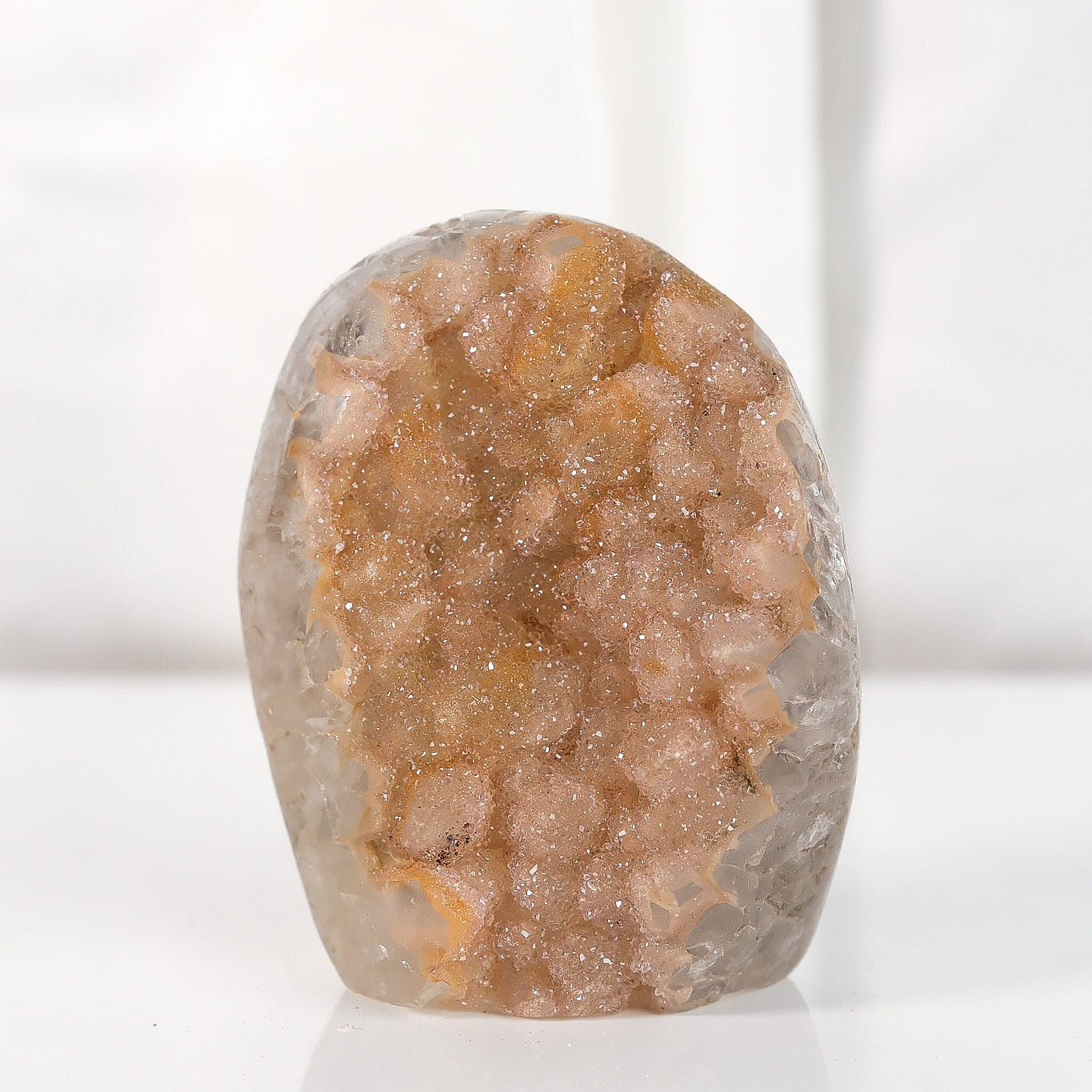 High Quality Orange/Brown Sugar Coated Amethyst Cutbase Cluster