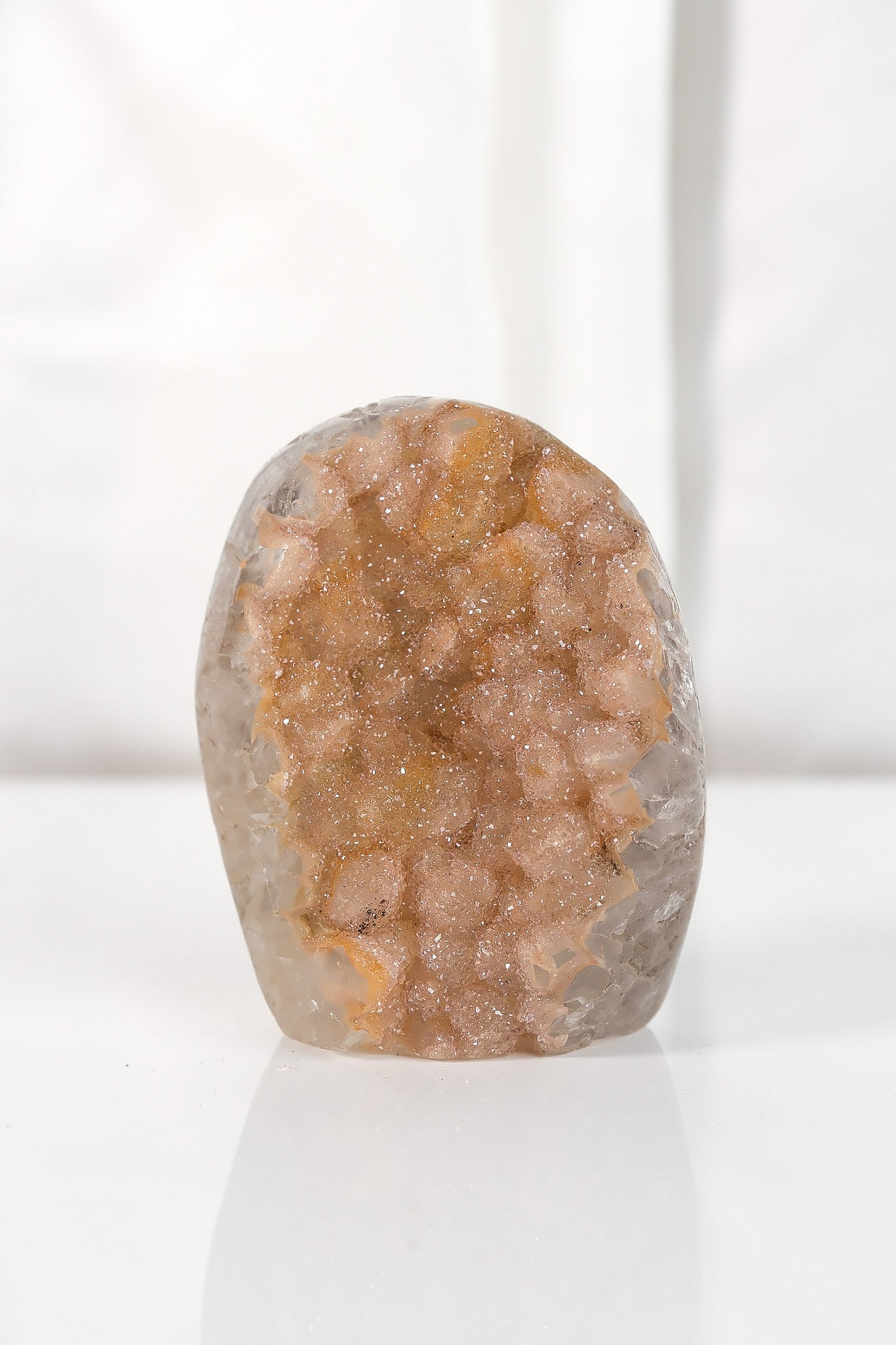 High Quality Orange/Brown Sugar Coated Amethyst Cutbase Cluster