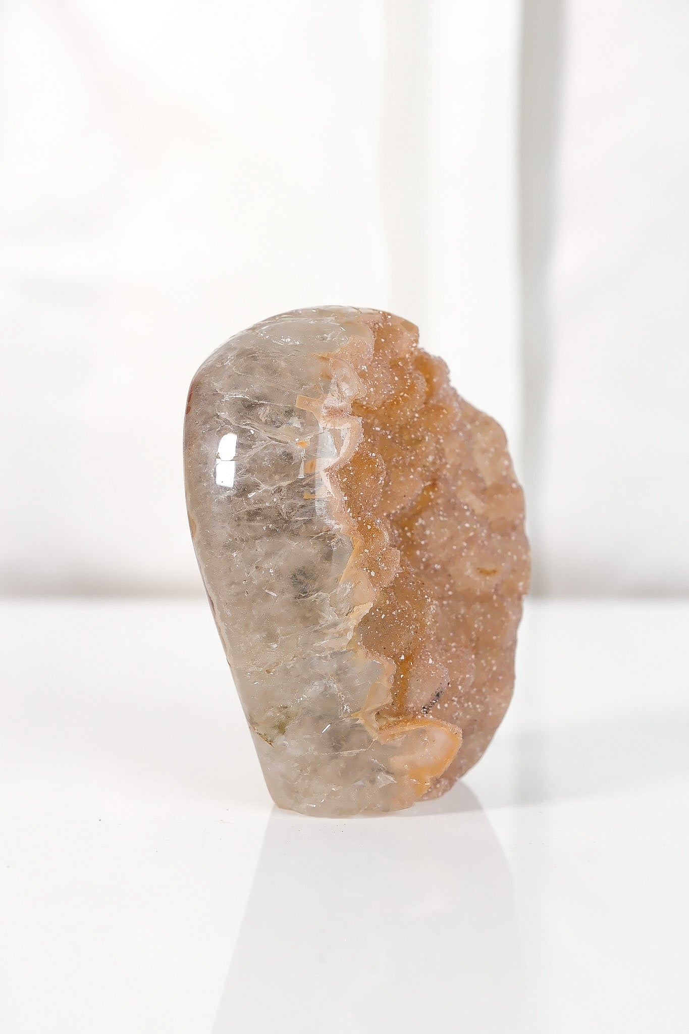 High Quality Orange/Brown Sugar Coated Amethyst Cutbase Cluster