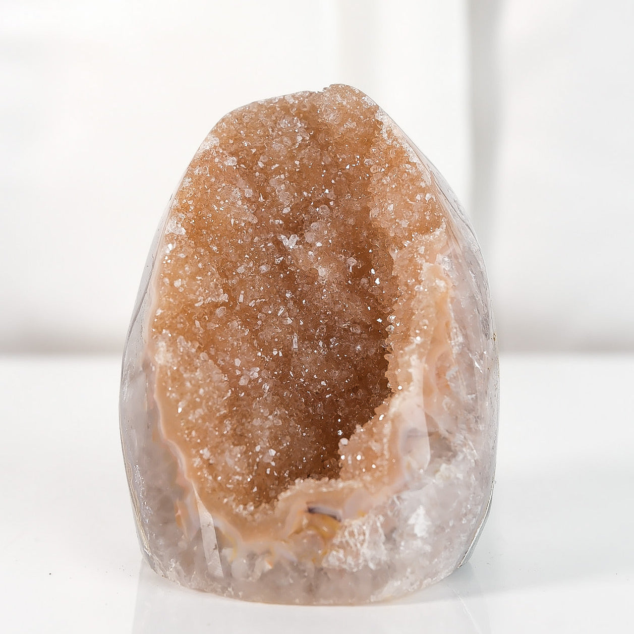High Quality Orange/Brown Sugar Coated Amethyst Cutbase Cluster