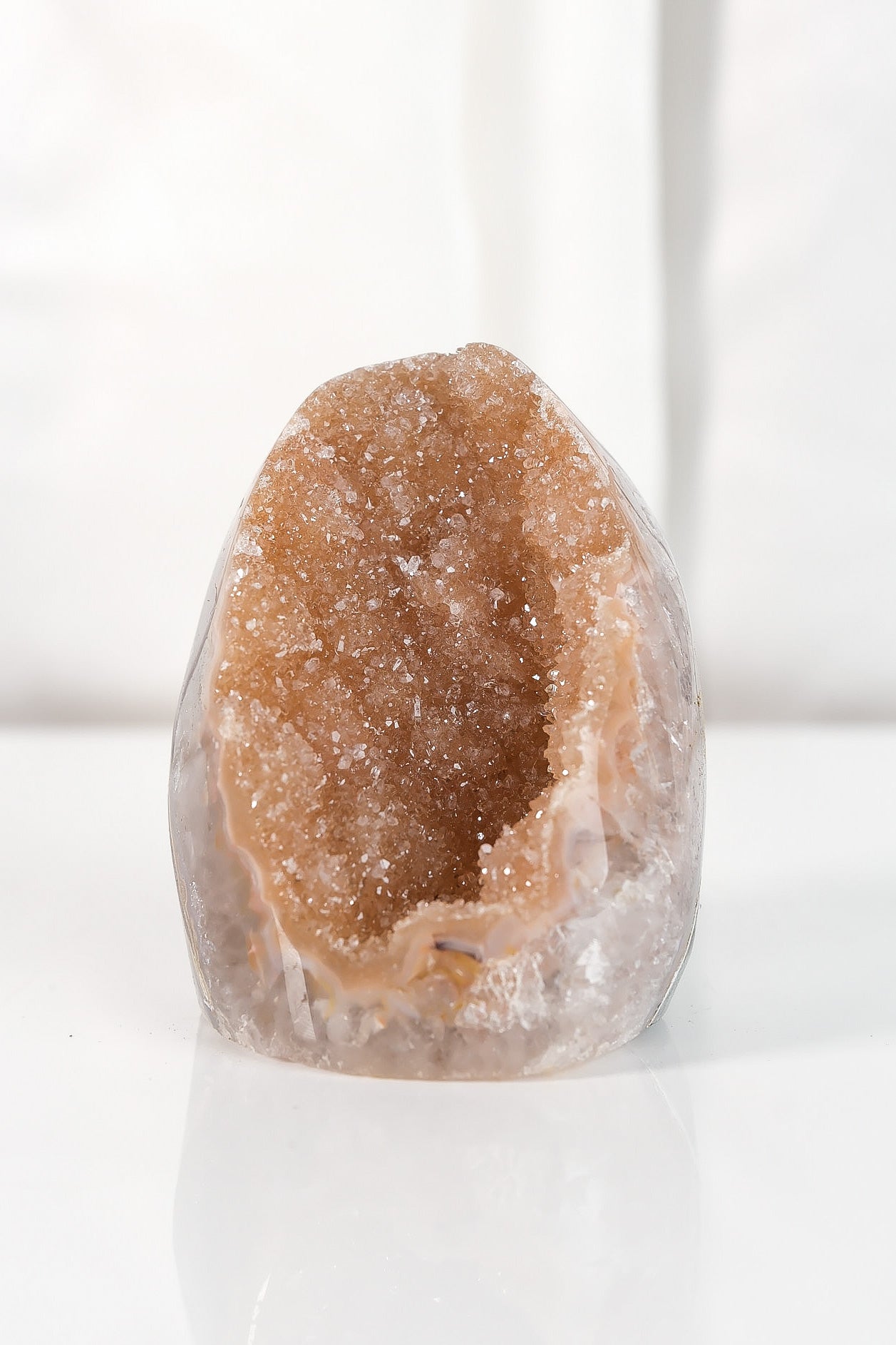 High Quality Orange/Brown Sugar Coated Amethyst Cutbase Cluster