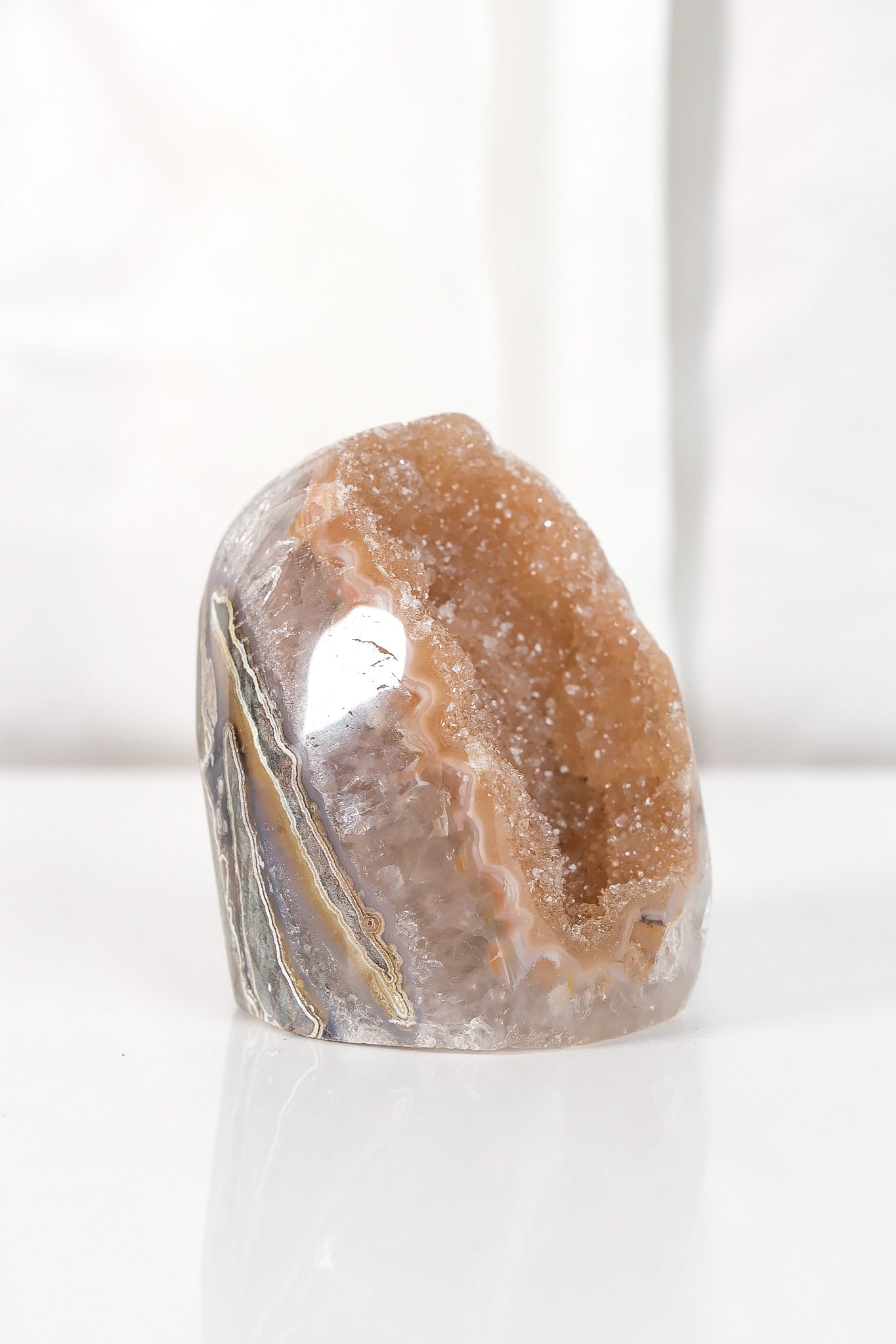 High Quality Orange/Brown Sugar Coated Amethyst Cutbase Cluster