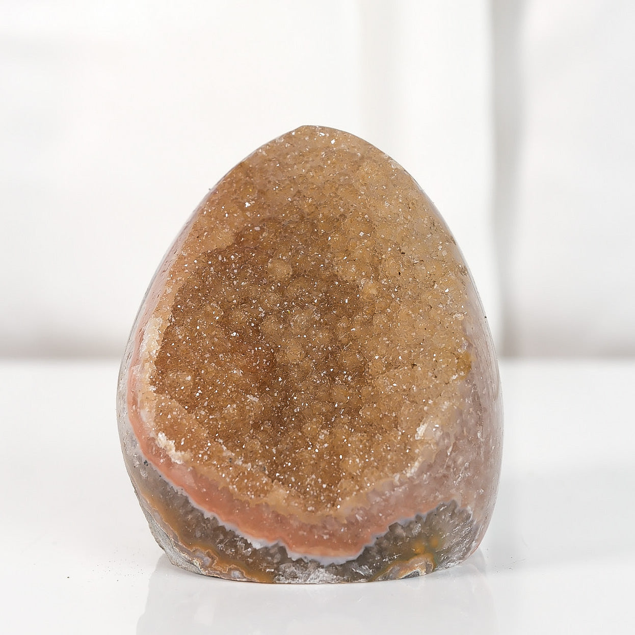 High Quality Orange/Brown Sugar Coated Amethyst Cutbase Cluster