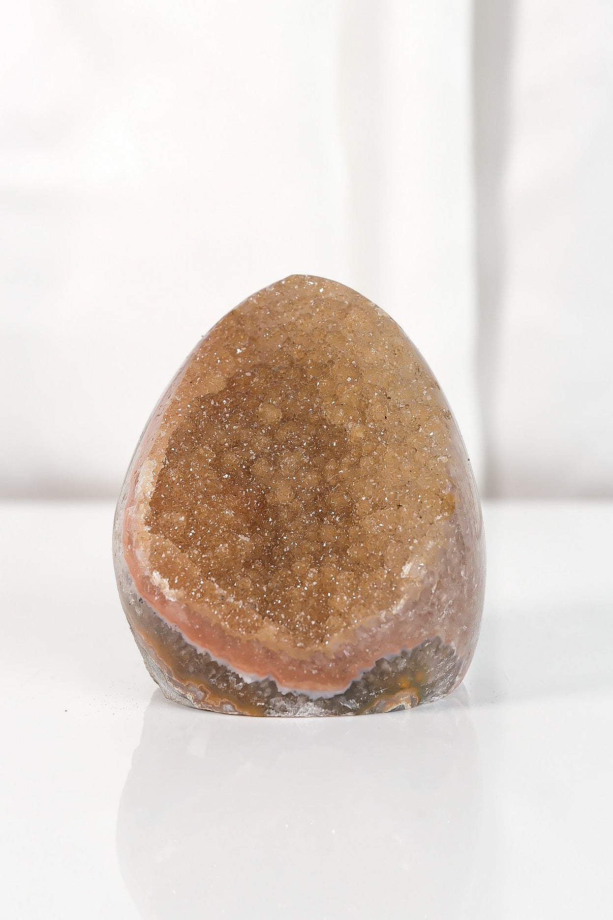 High Quality Orange/Brown Sugar Coated Amethyst Cutbase Cluster