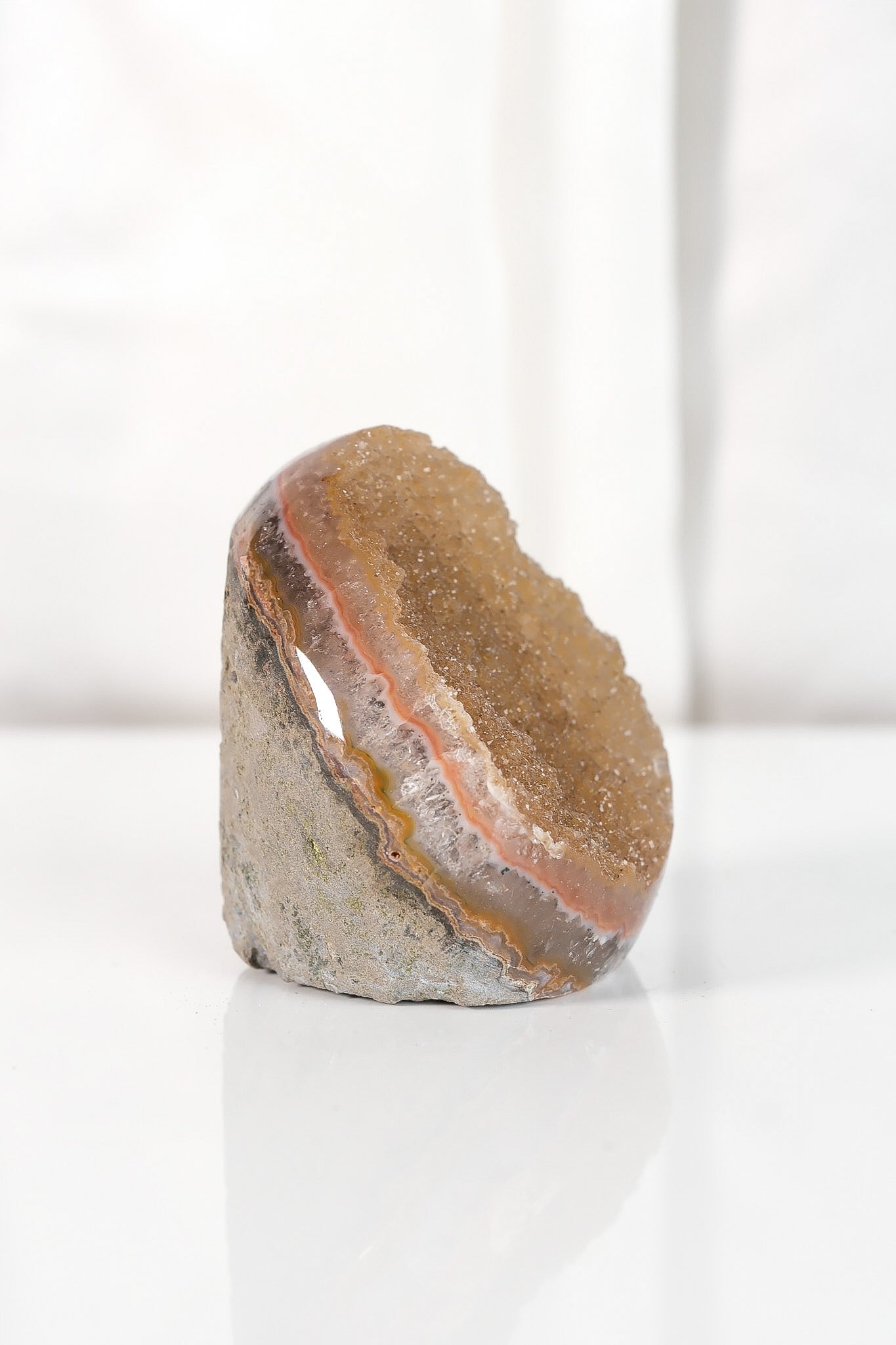 High Quality Orange/Brown Sugar Coated Amethyst Cutbase Cluster