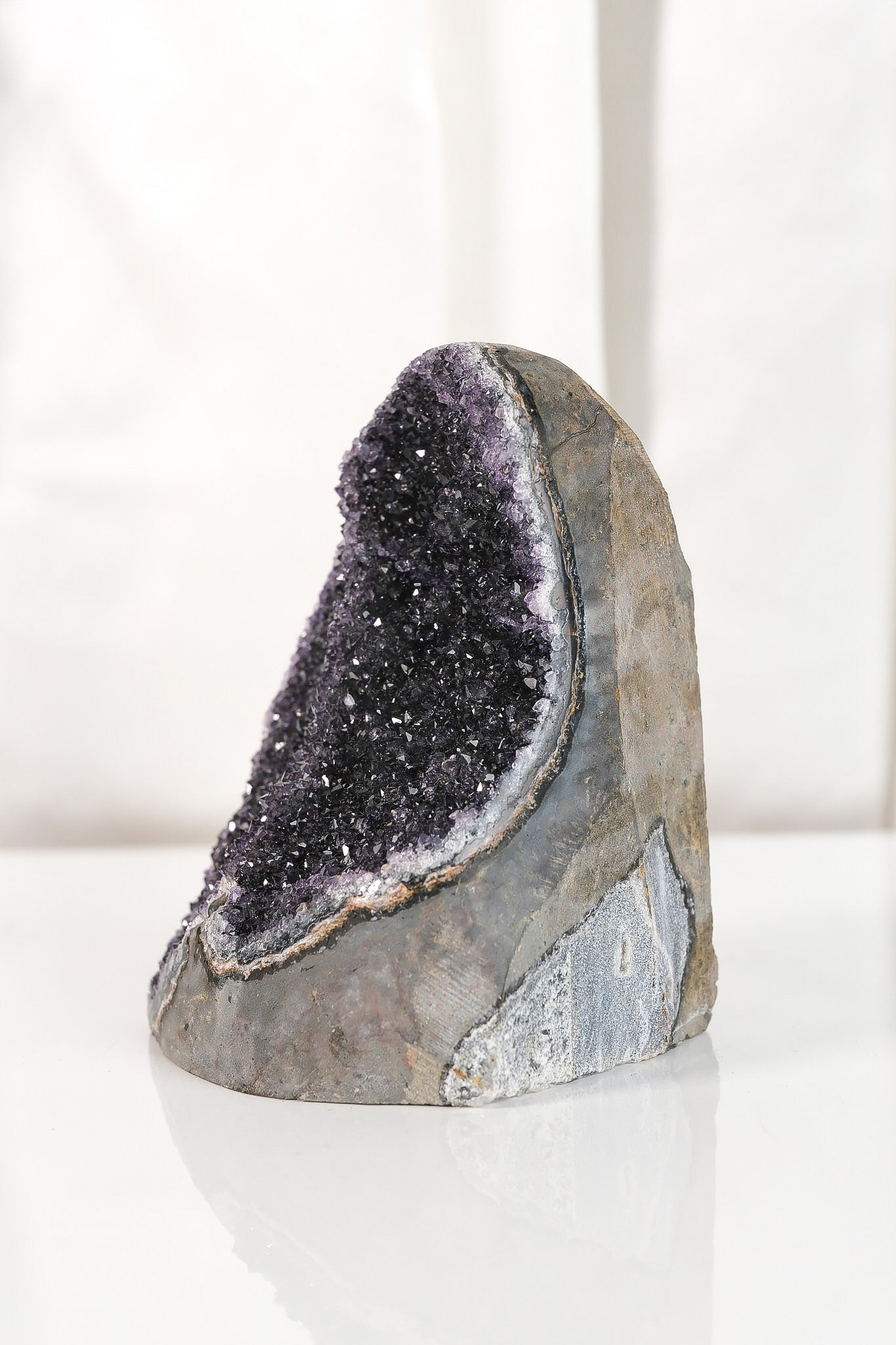 Black Galaxy Polished Amethyst Cutbase