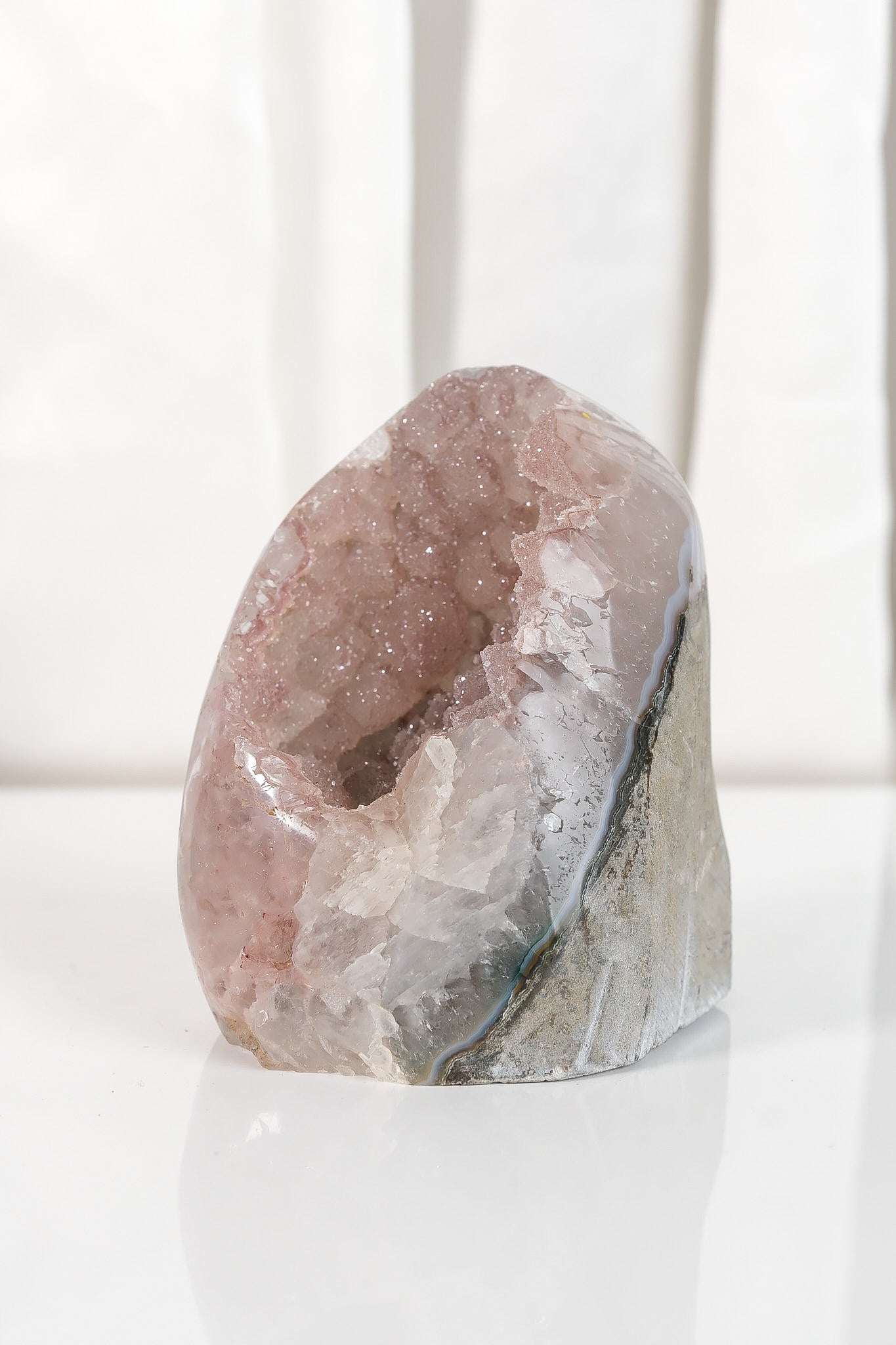 High Quality Rainbow Sugar Coated Amethyst Cutbase Cluster