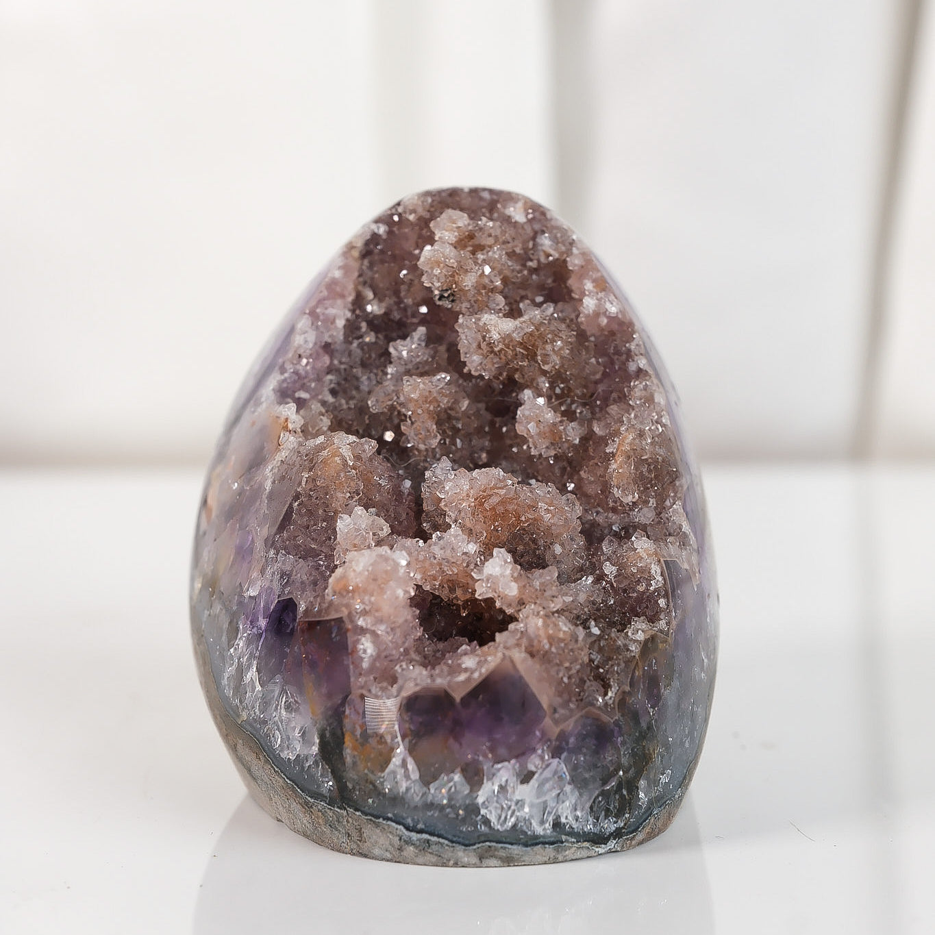 High Quality Rainbow Sugar Coated Amethyst Cutbase Cluster