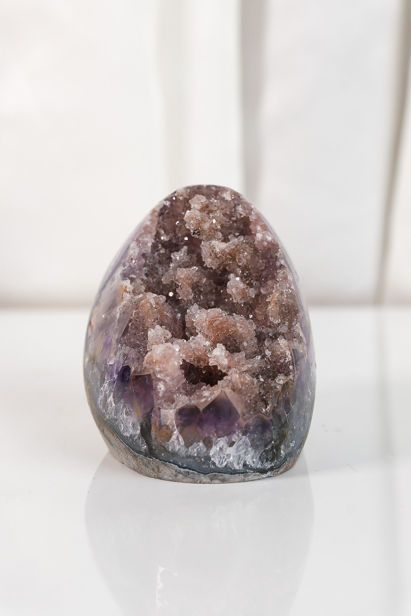 High Quality Rainbow Sugar Coated Amethyst Cutbase Cluster