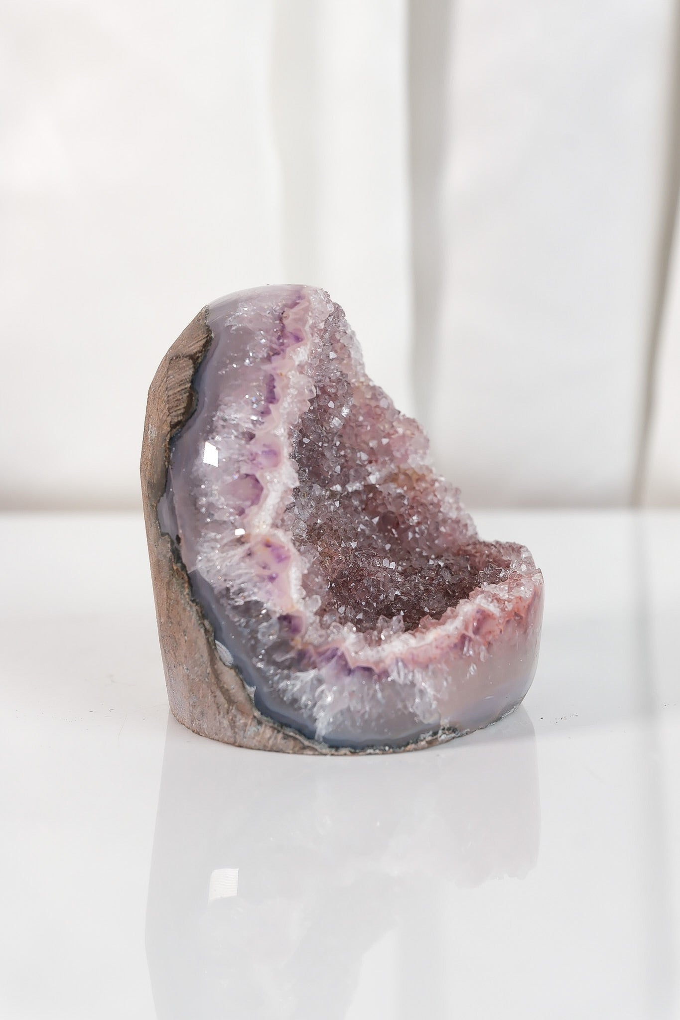 High Quality Rainbow Sugar Coated Amethyst Cutbase Cluster