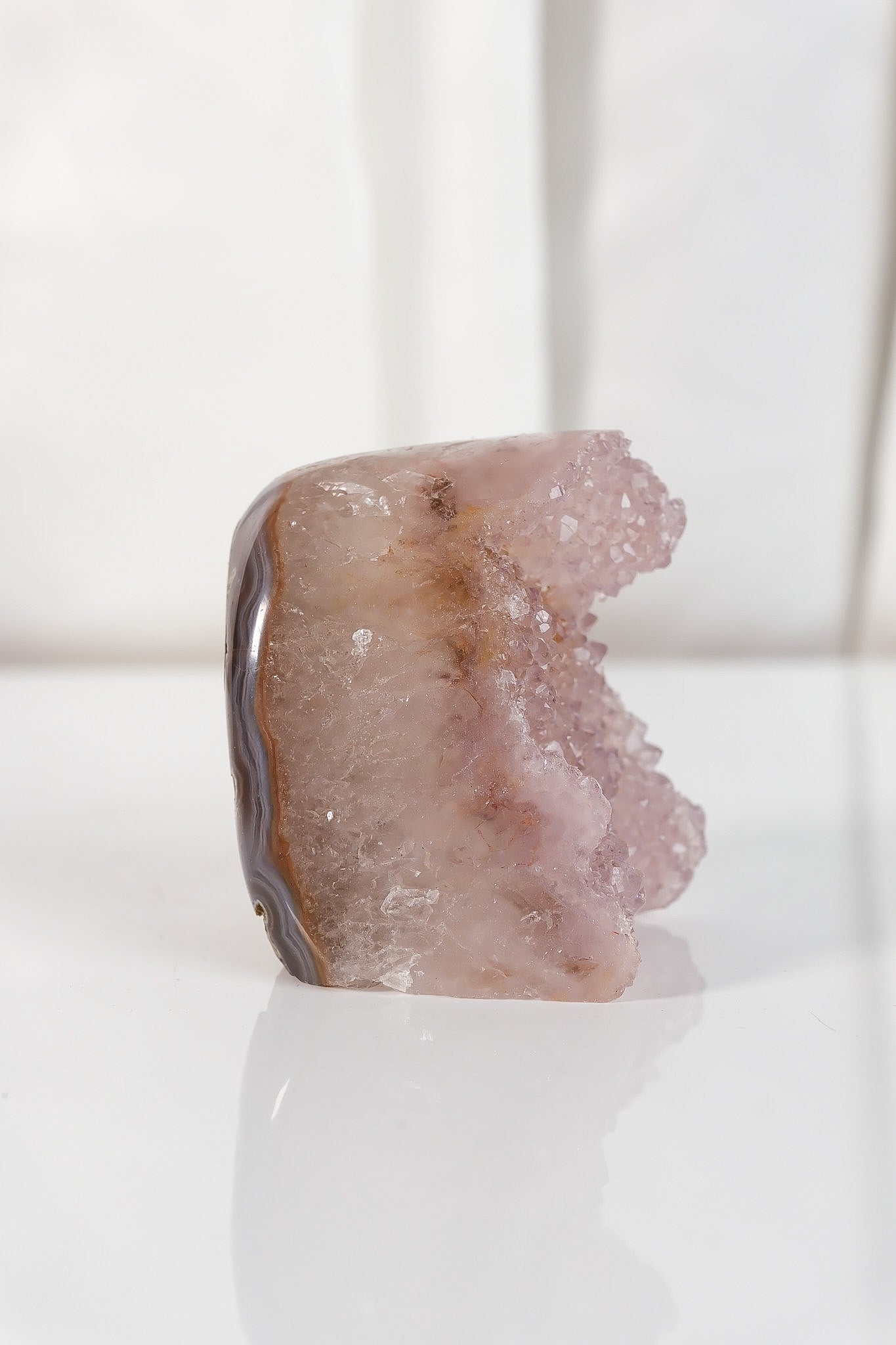 High Quality Rainbow Sugar Coated Amethyst Cutbase Cluster