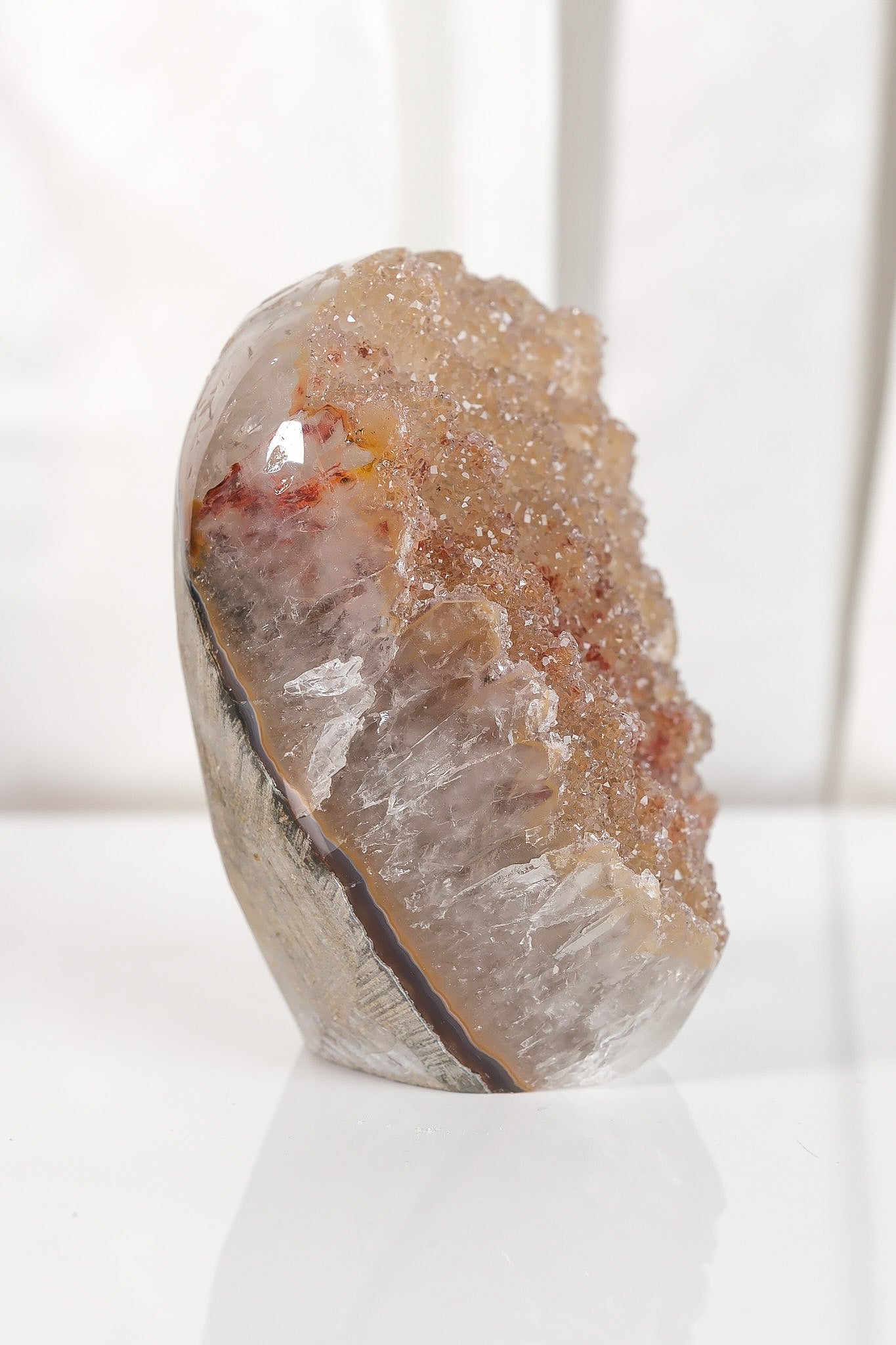 High Quality Rainbow Sugar Coated Amethyst Cutbase Cluster