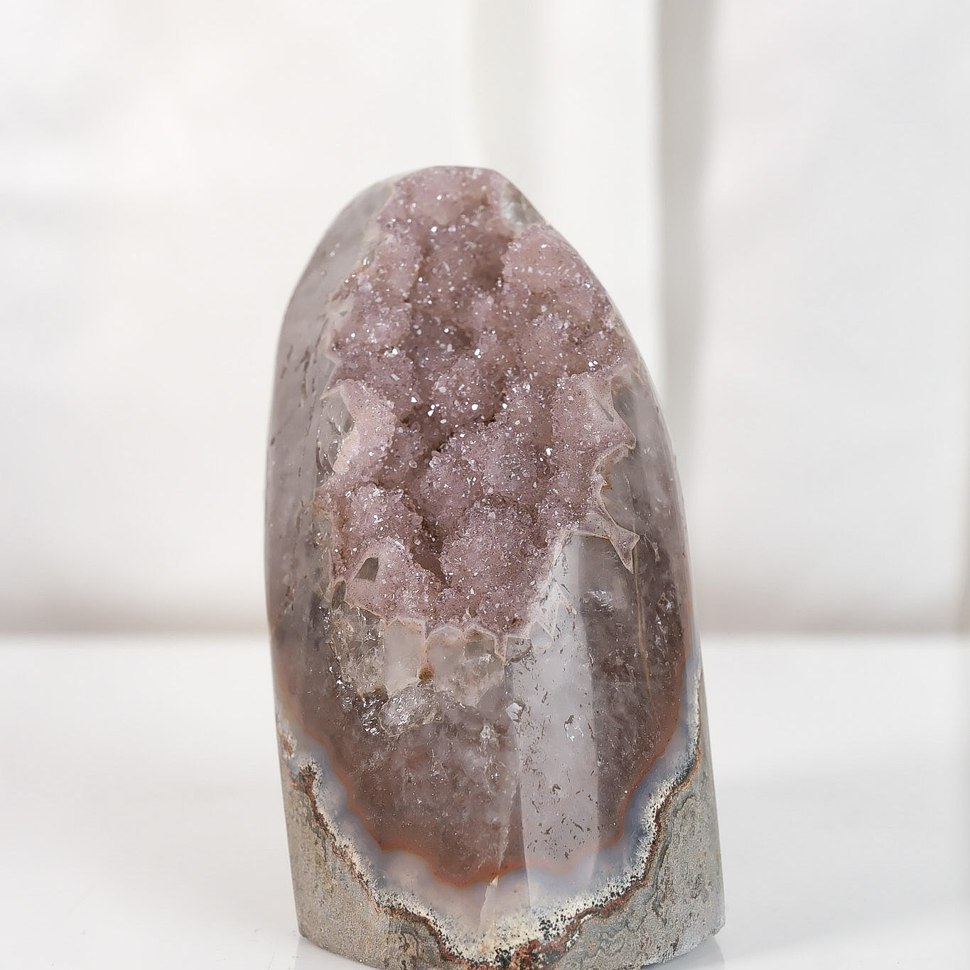 High Quality Rainbow Sugar Coated Amethyst Cutbase Cluster