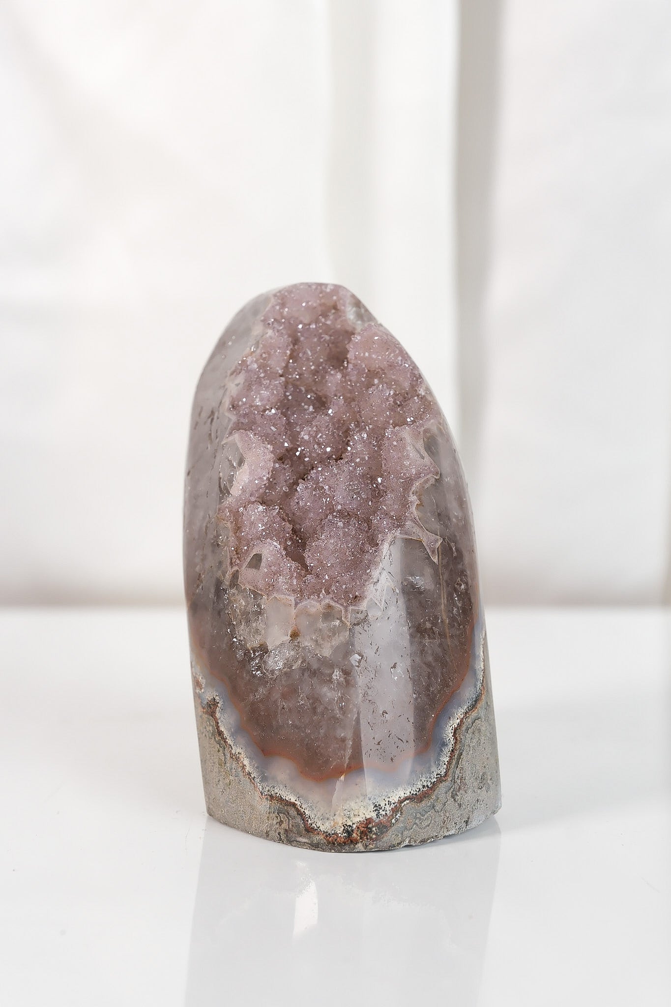 High Quality Rainbow Sugar Coated Amethyst Cutbase Cluster