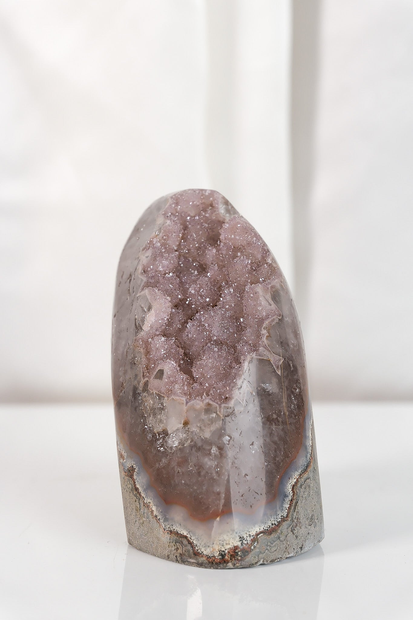 High Quality Rainbow Sugar Coated Amethyst Cutbase Cluster