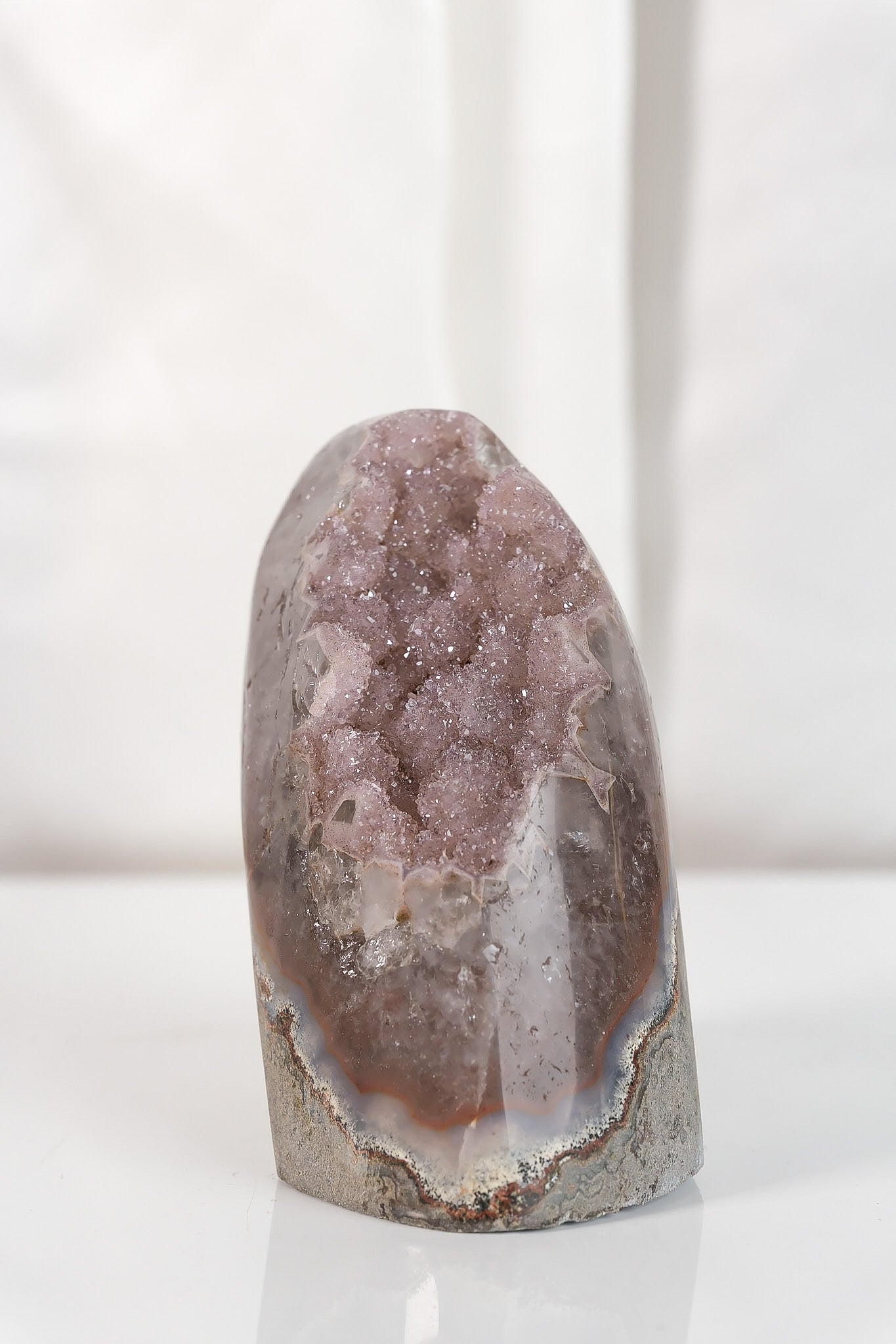 High Quality Rainbow Sugar Coated Amethyst Cutbase Cluster