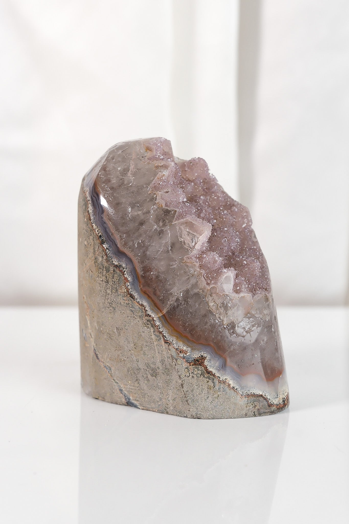 High Quality Rainbow Sugar Coated Amethyst Cutbase Cluster