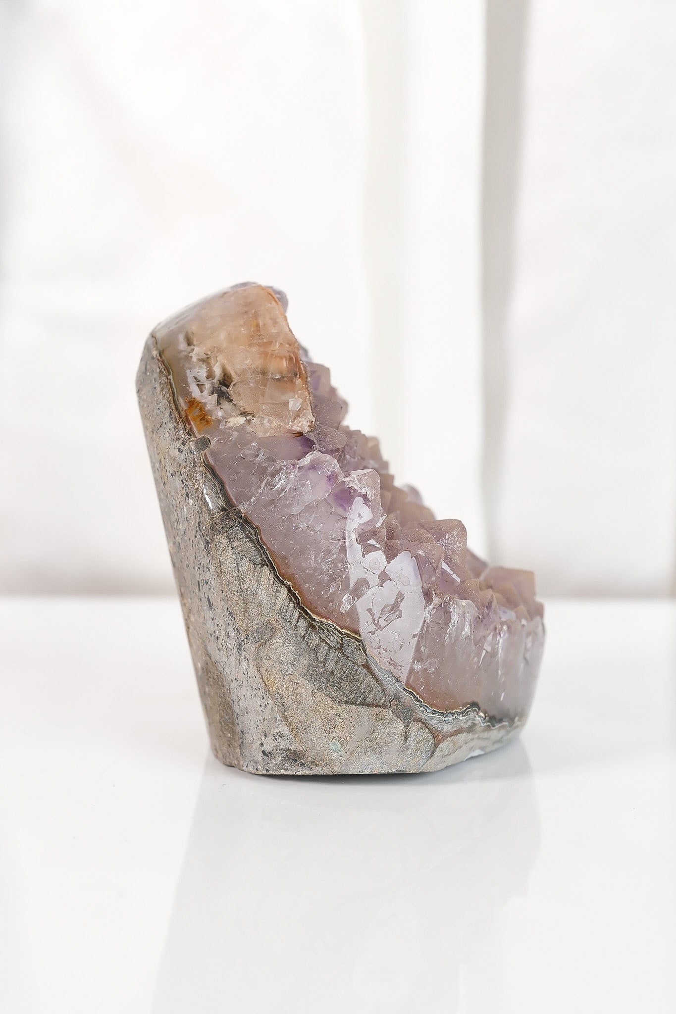 High Quality Rainbow Sugar Coated Amethyst Cutbase Cluster