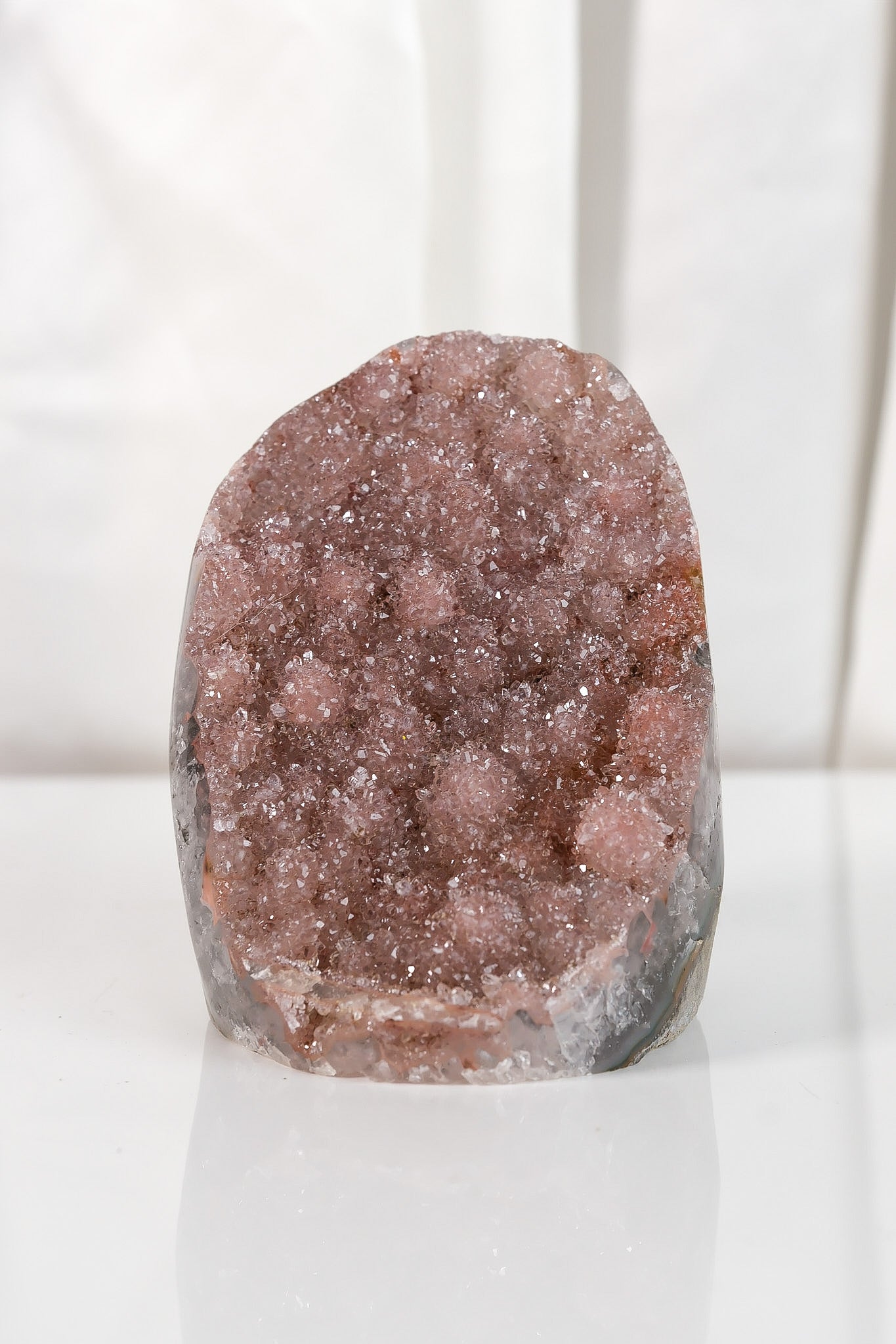 High Quality Rainbow Sugar Coated Amethyst Cutbase Cluster