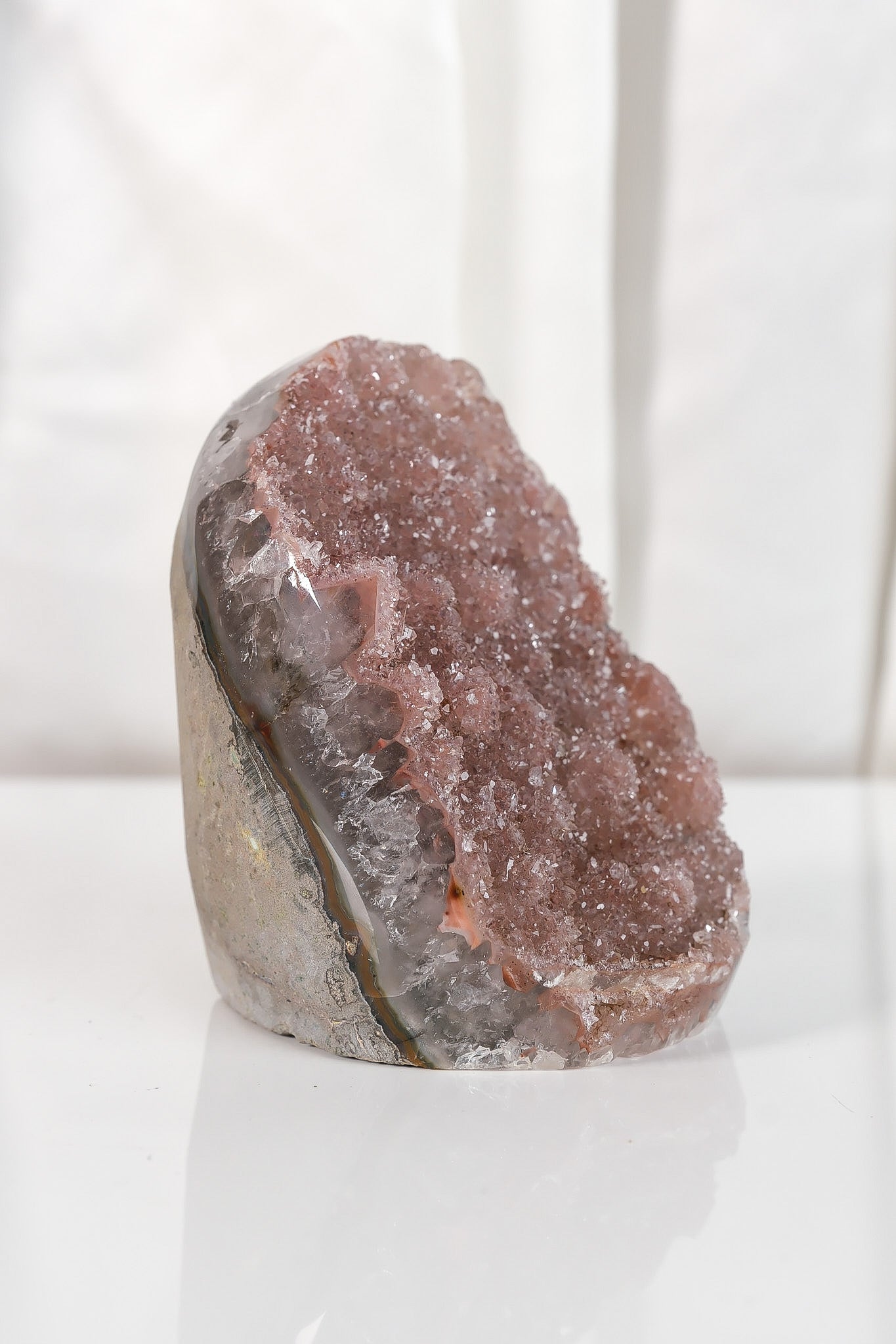 High Quality Rainbow Sugar Coated Amethyst Cutbase Cluster