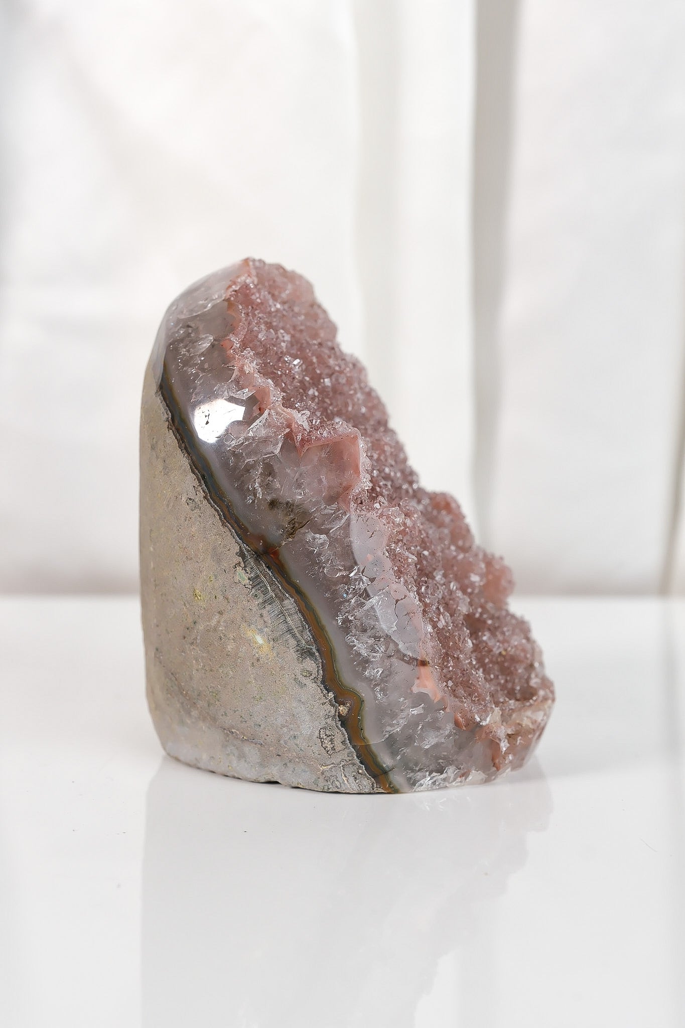 High Quality Rainbow Sugar Coated Amethyst Cutbase Cluster