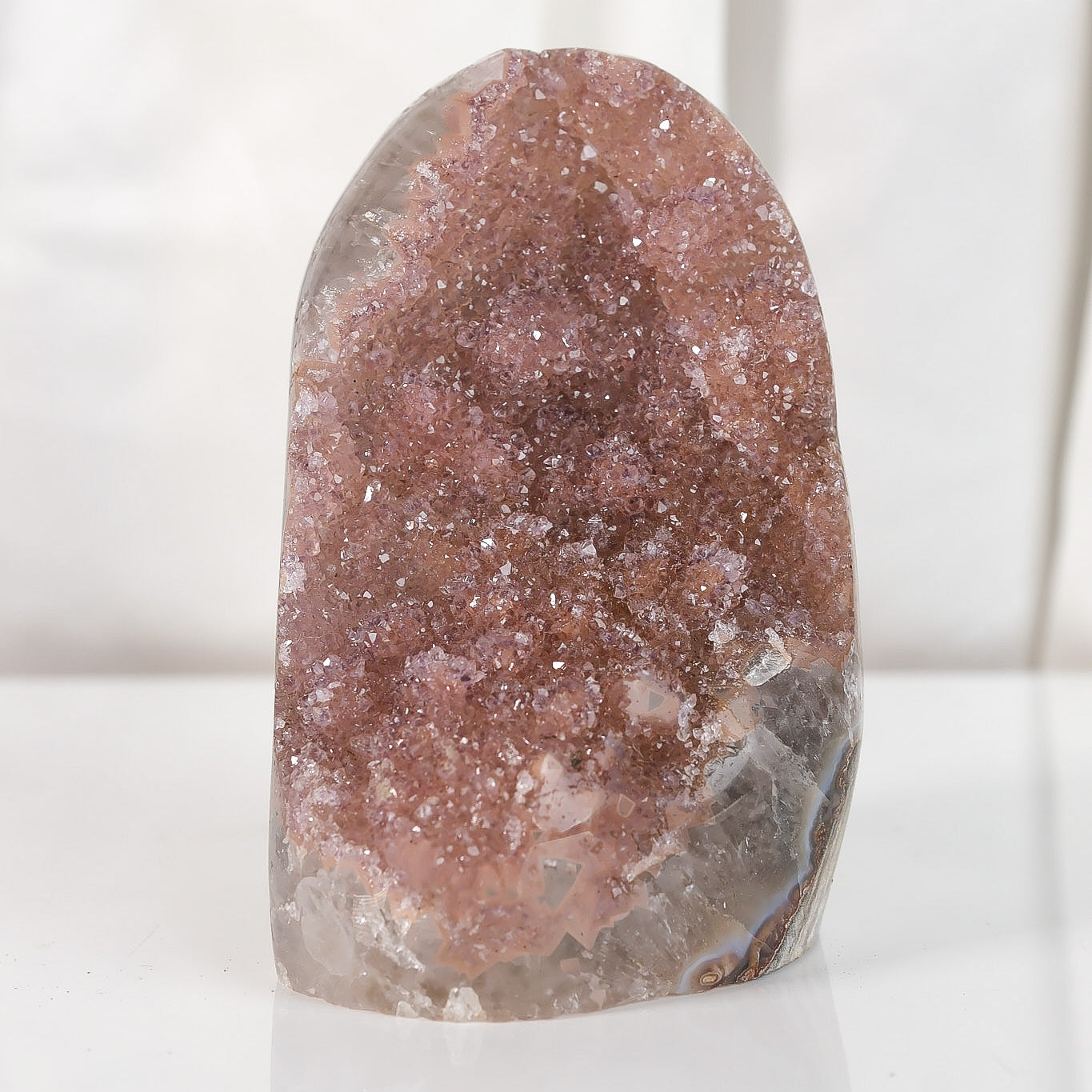 High Quality Rainbow Sugar Coated Amethyst Cutbase Cluster