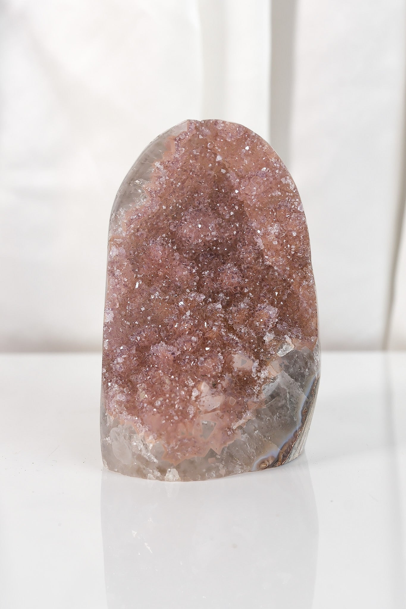 High Quality Rainbow Sugar Coated Amethyst Cutbase Cluster