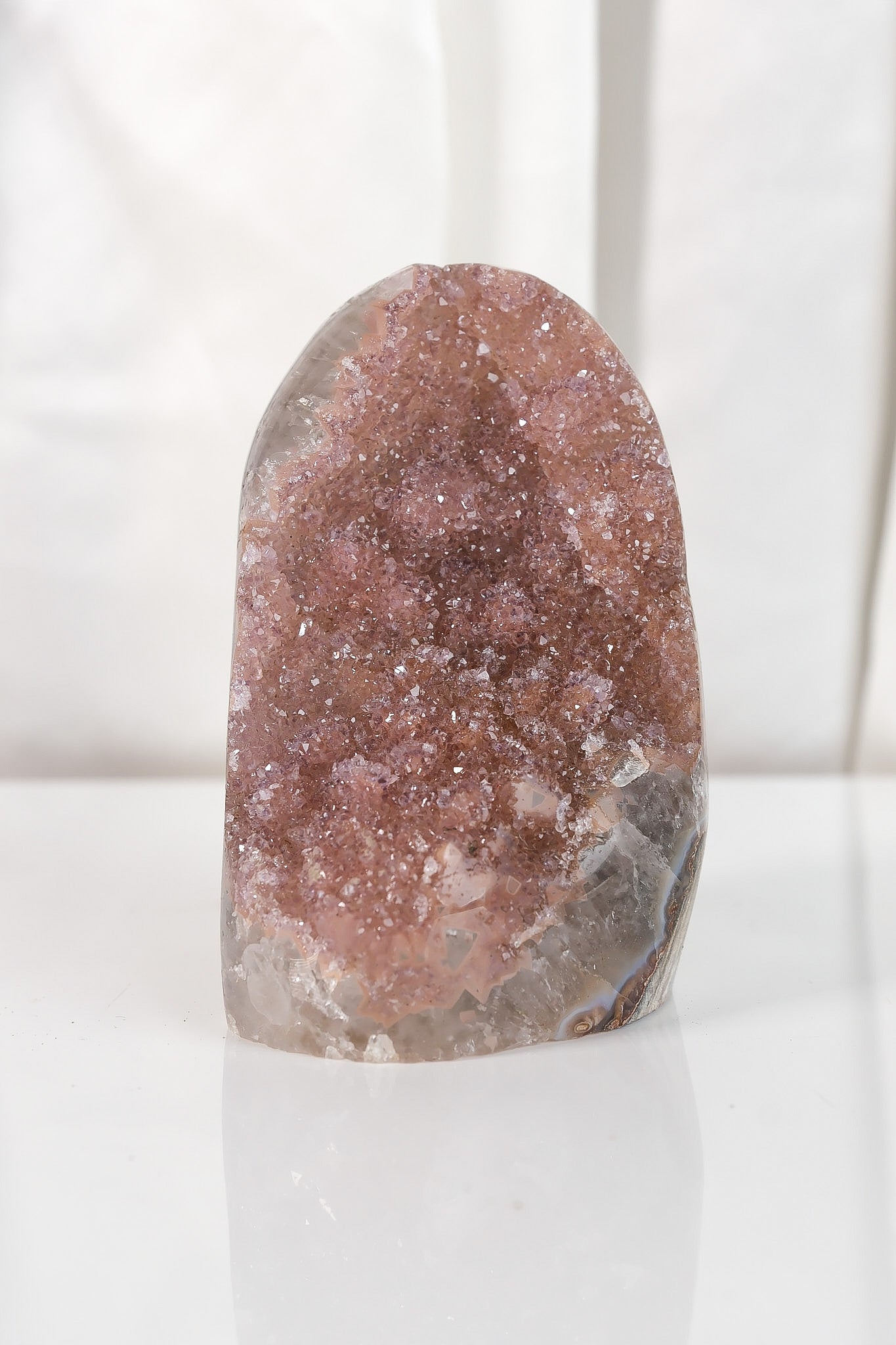 High Quality Rainbow Sugar Coated Amethyst Cutbase Cluster