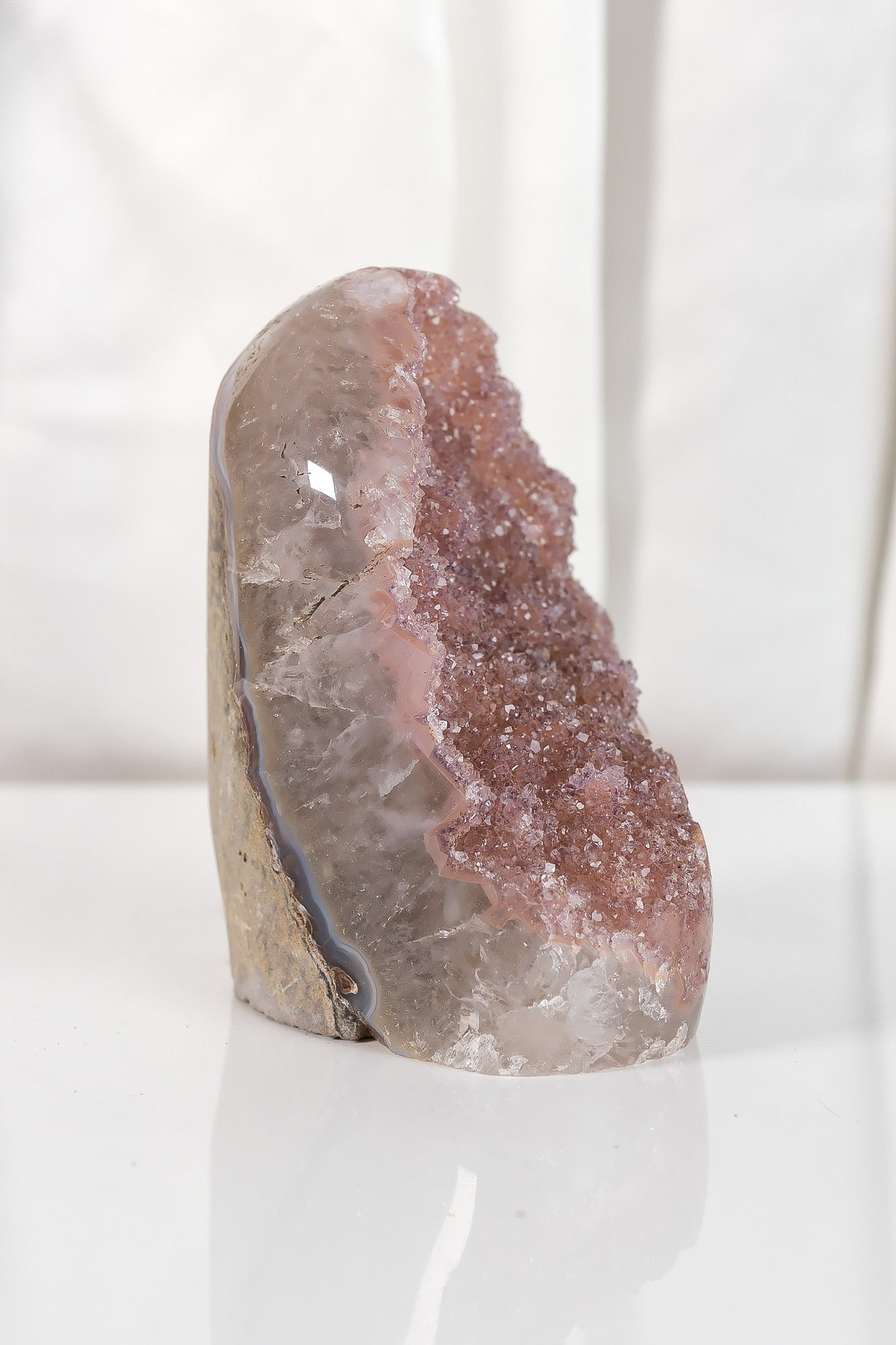 High Quality Rainbow Sugar Coated Amethyst Cutbase Cluster