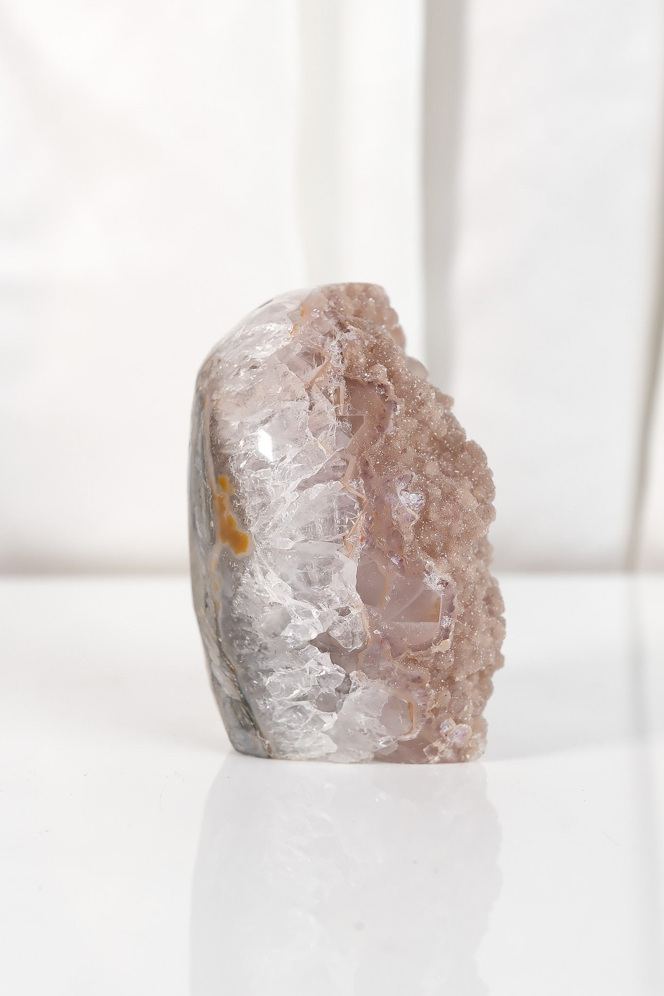 High Quality Rainbow Sugar Coated Amethyst Cutbase Cluster